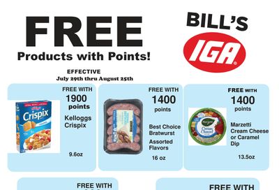 Bill's IGA (406 East Main Street, Staunton, IL) Weekly Ad July 29 - August 25, 2026