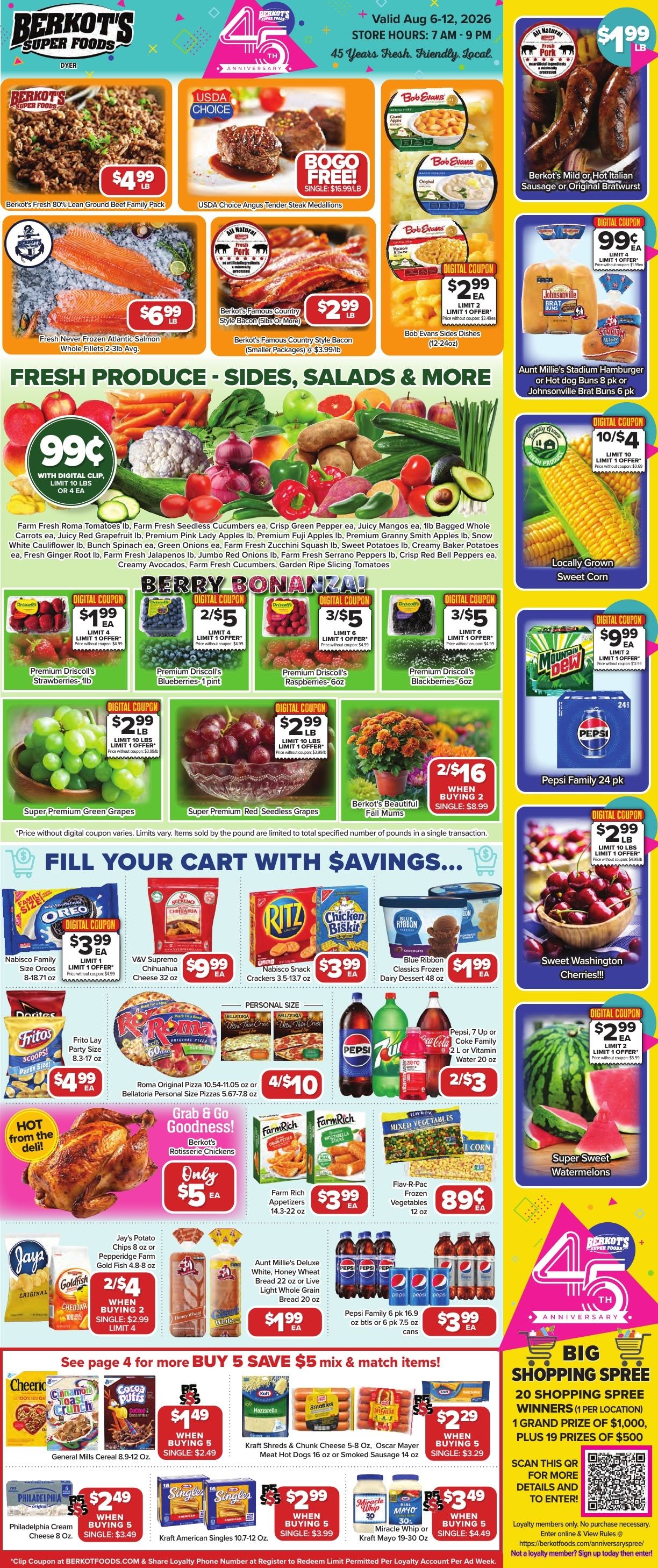 Berkot's Super Foods (Dyer, IN) Weekly Ad August 6 - 12, 2026