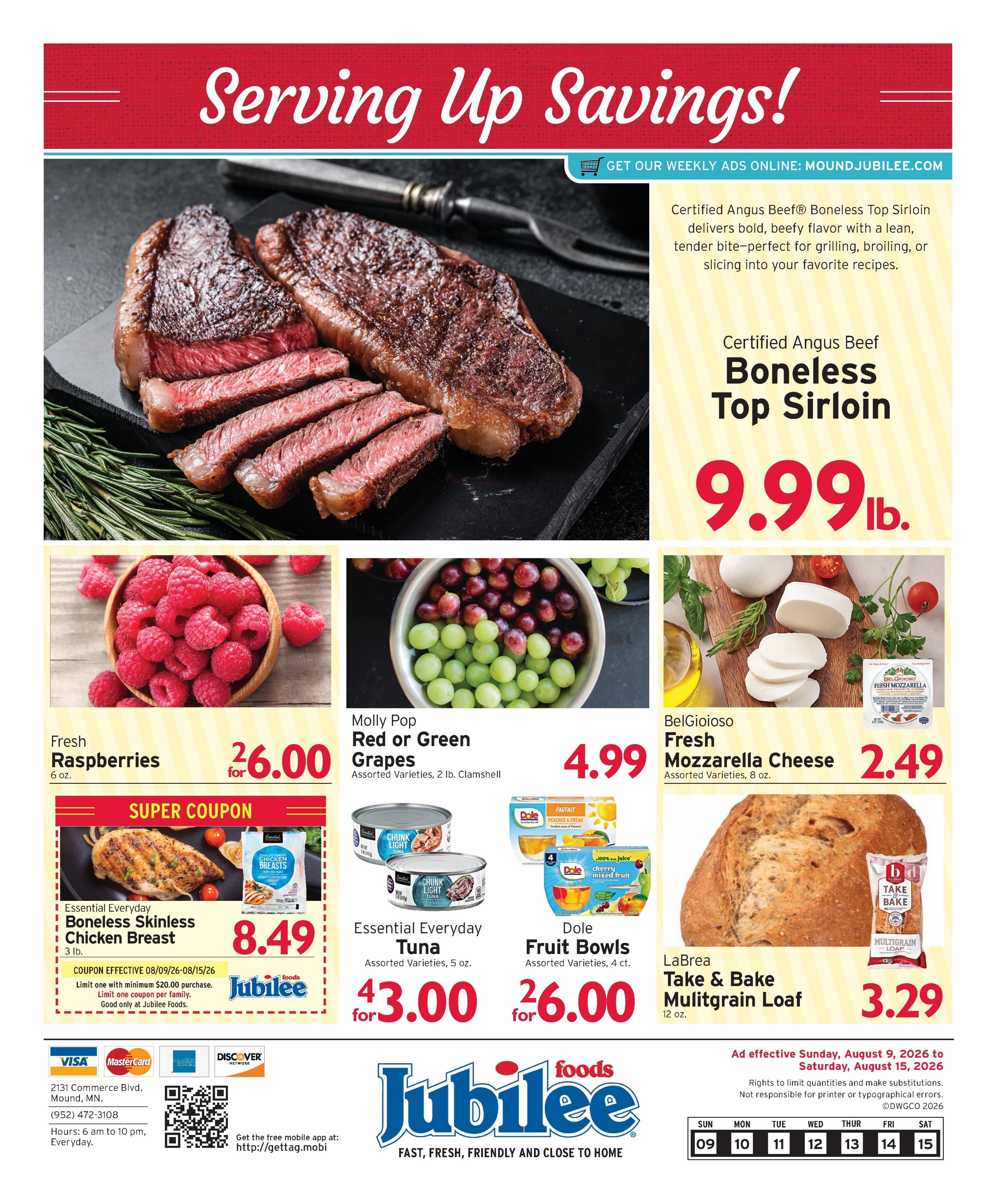 Mound Jubilee Foods Weekly Ad August 9 - 15, 2026