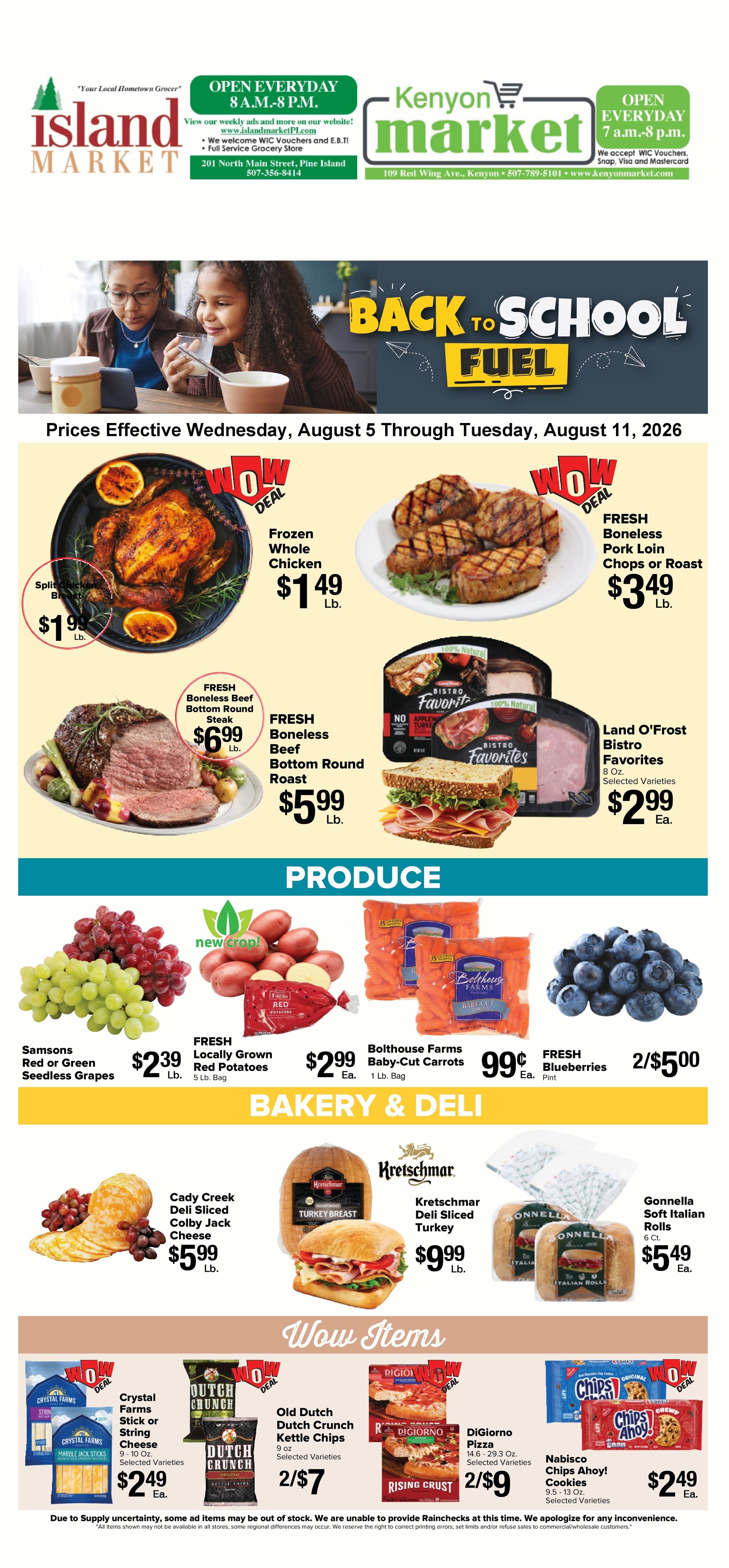 Kenyon Market Weekly Ad August 5 - 11, 2026