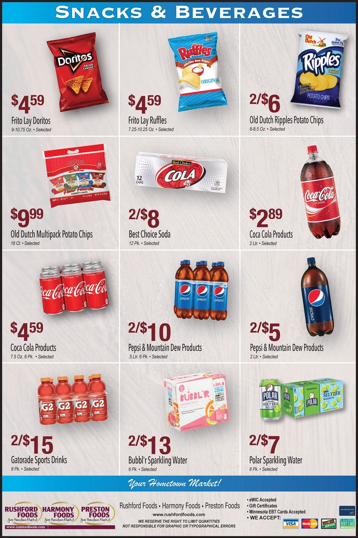 Rushford, Preston and Harmony Foods Weekly Ad August 10 - 16, 2026