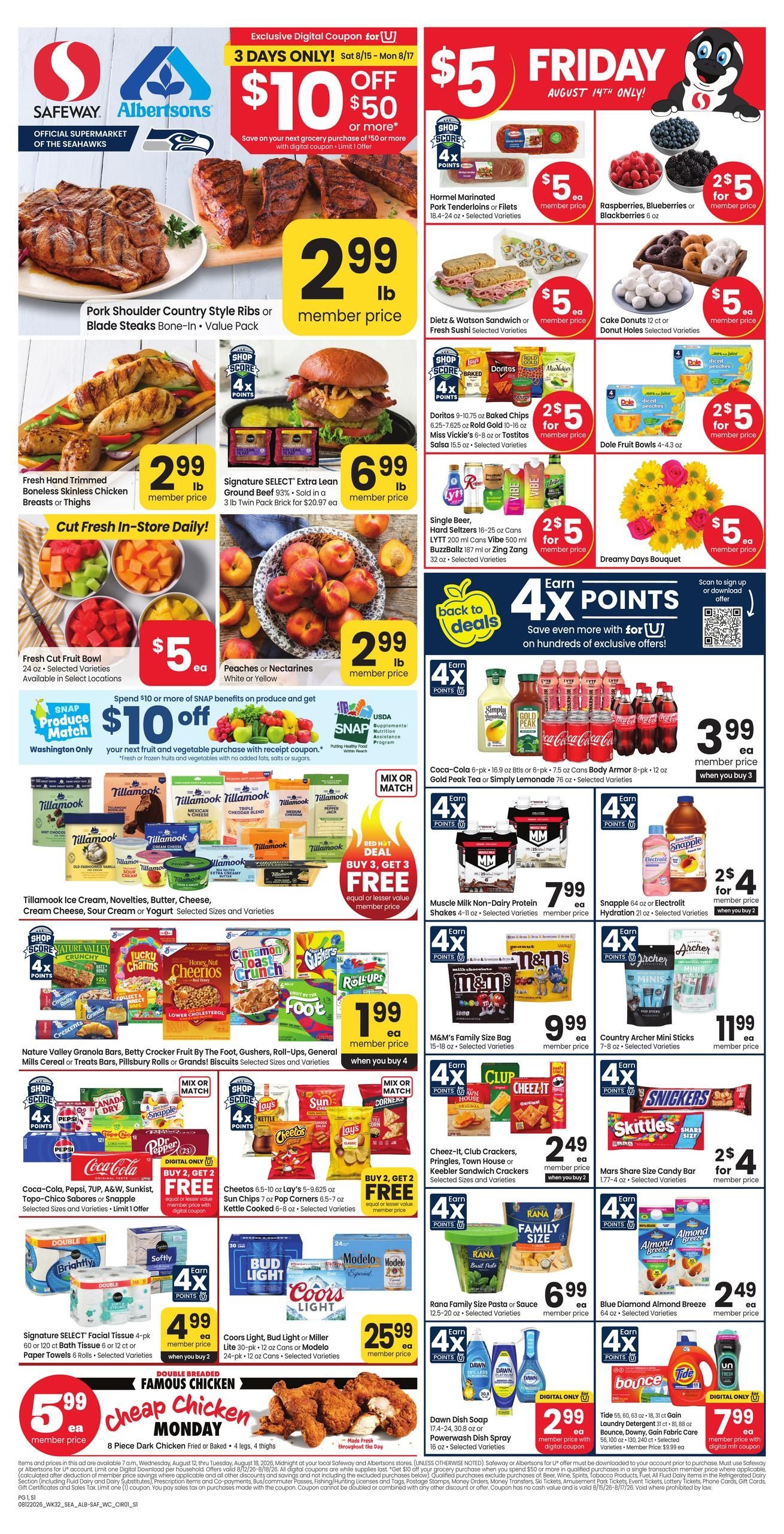 Albertsons (Kent–Renton Area, WA) Weekly Ad August 12 - 18, 2026