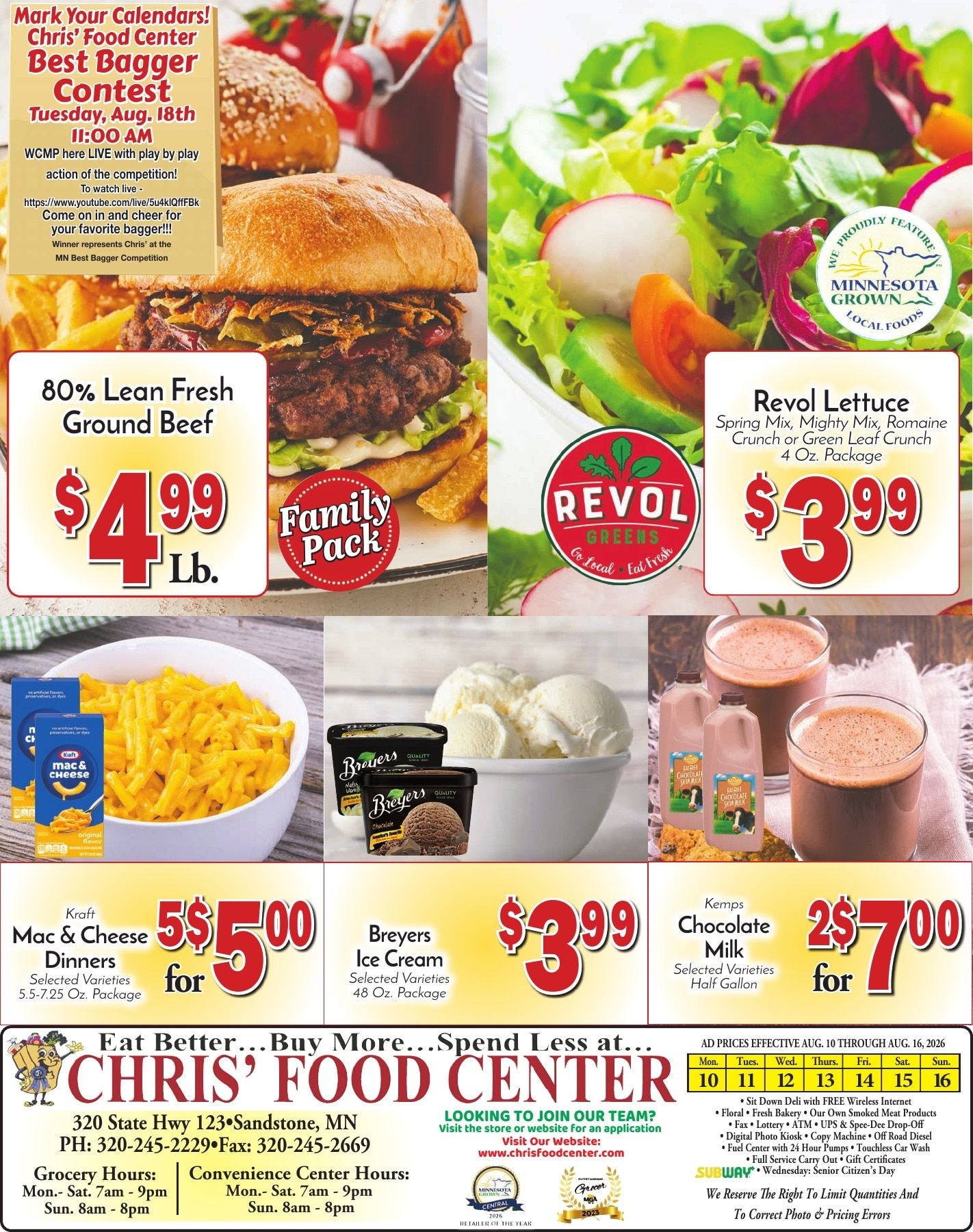 Chris' Food Center Weekly Ad August 10 - 16, 2026