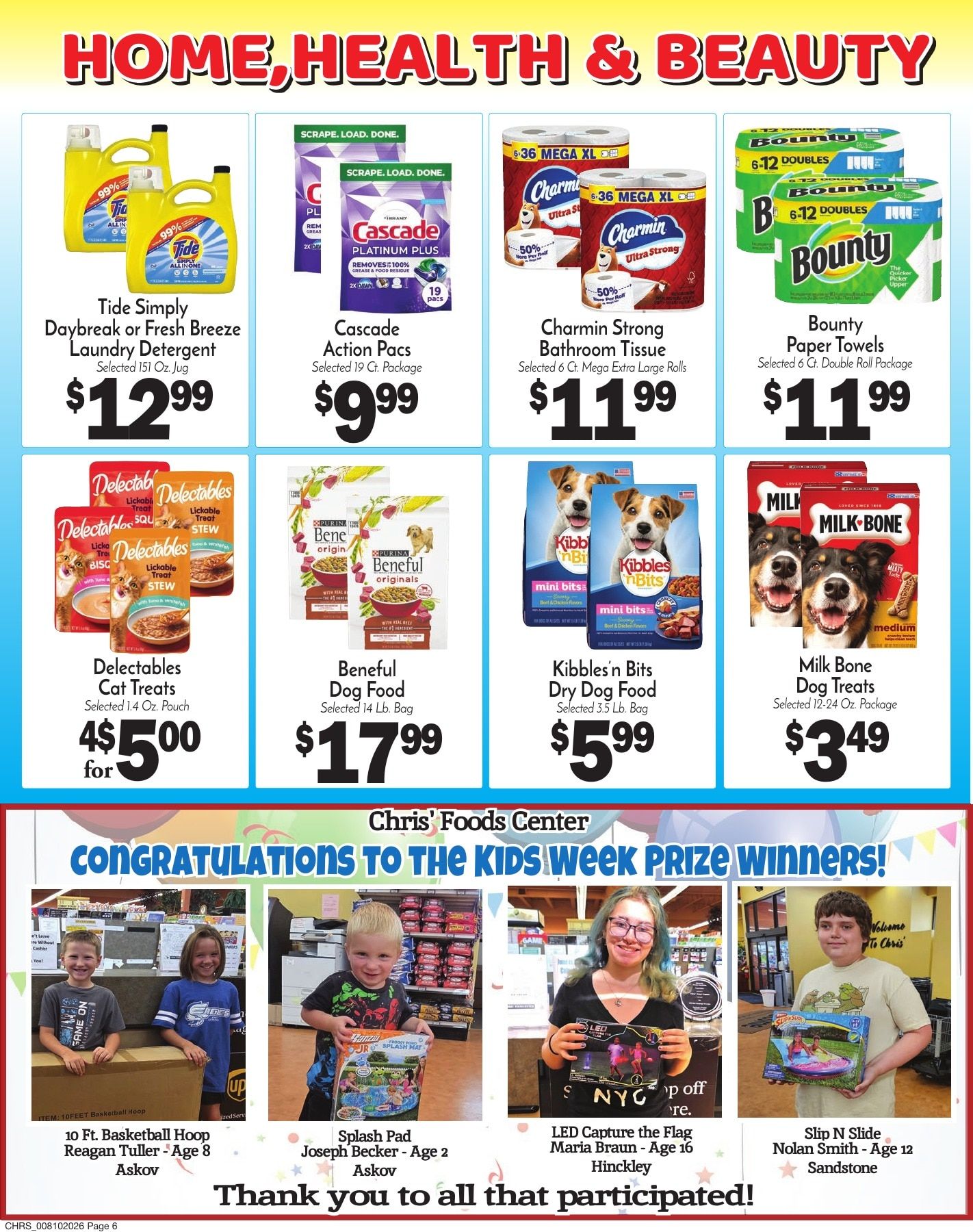 Chris' Food Center Weekly Ad August 10 - 16, 2026