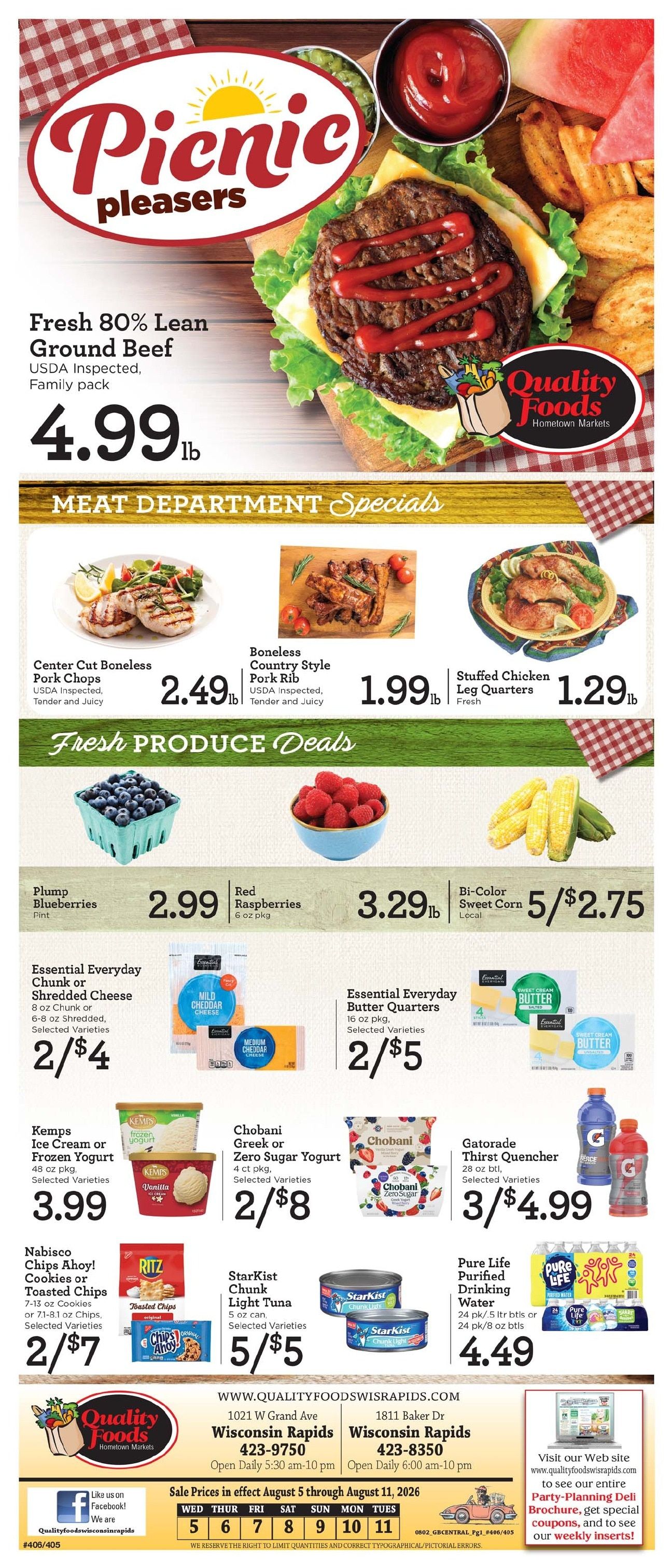 Quality Foods Wisconsin Rapids Weekly Ad August 5 - 11, 2026