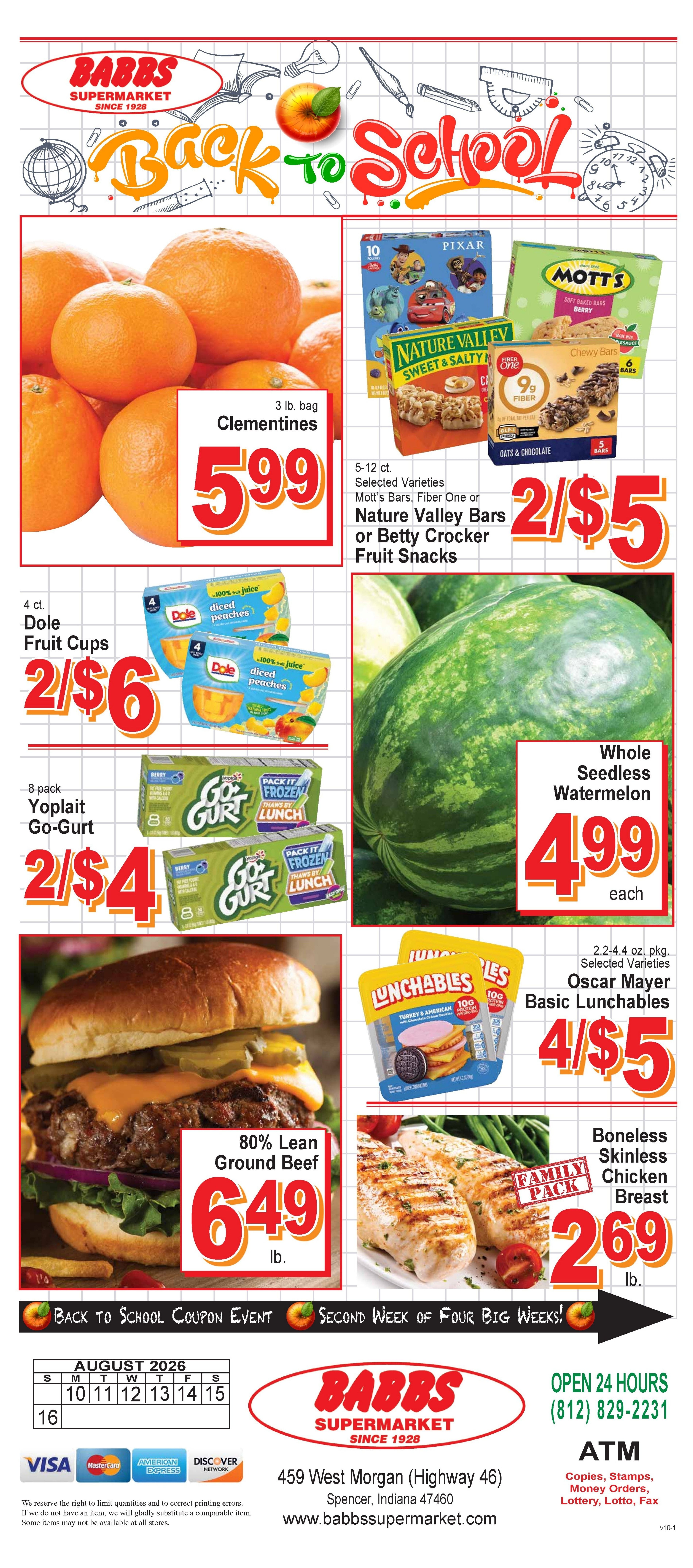 Babbs Supermarket Weekly Ad August 10 - 16, 2026