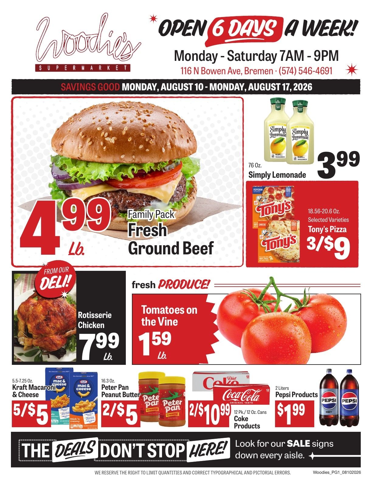 Woodie's Supermarket Weekly Ad August 10 - 16, 2026