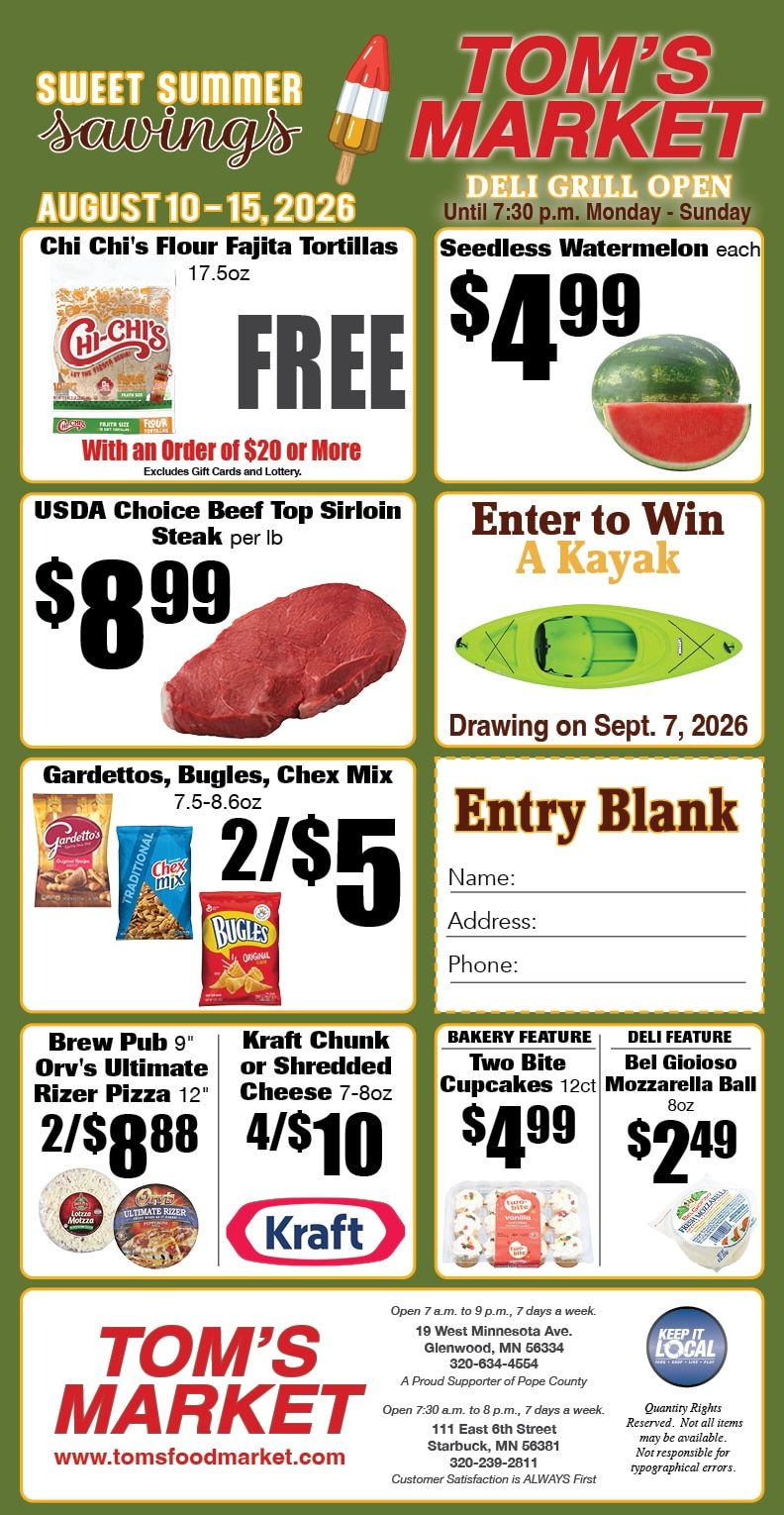 Tom's Food Market Weekly Ad August 10 - 15, 2026