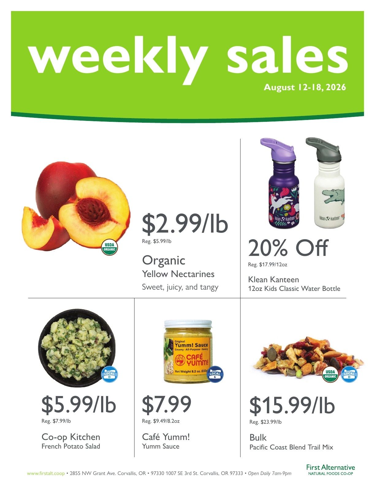 First Alternative Co-op Weekly Ad August 12 - 18, 2026