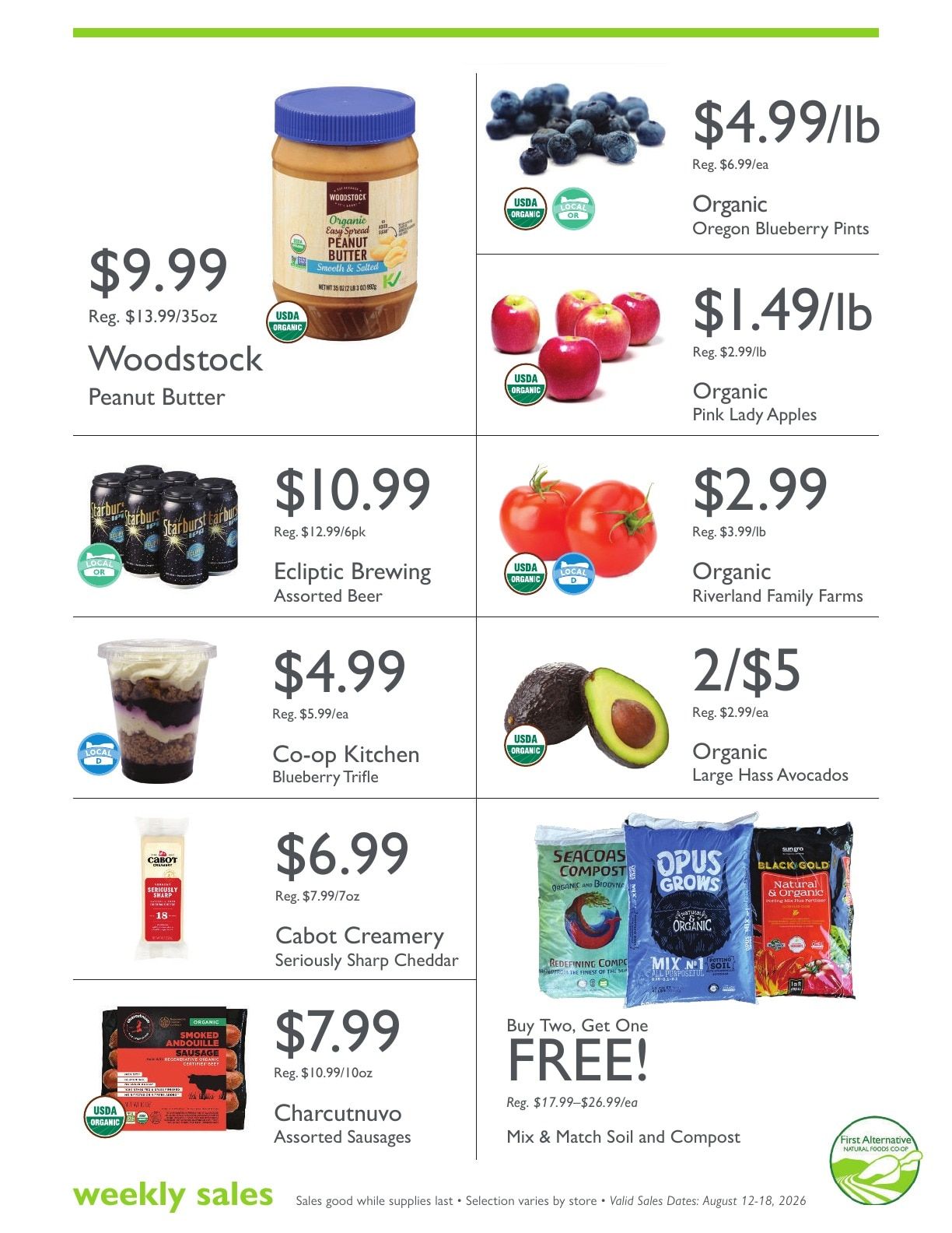 First Alternative Co-op Weekly Ad August 12 - 18, 2026