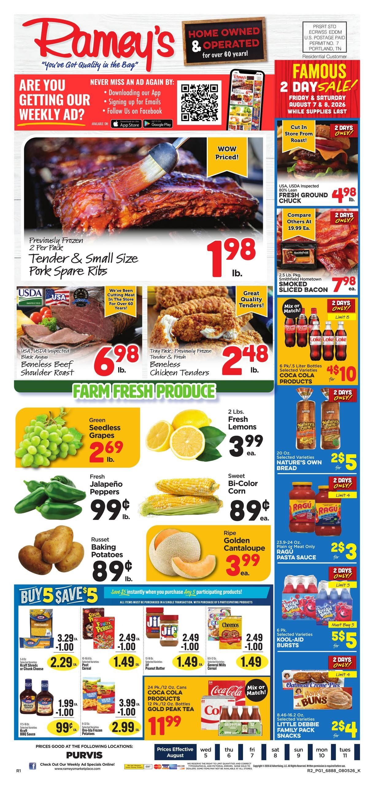 Ramey's (Brandon–Ridgeland Area, MS) Weekly Ad August 5 - 11, 2026