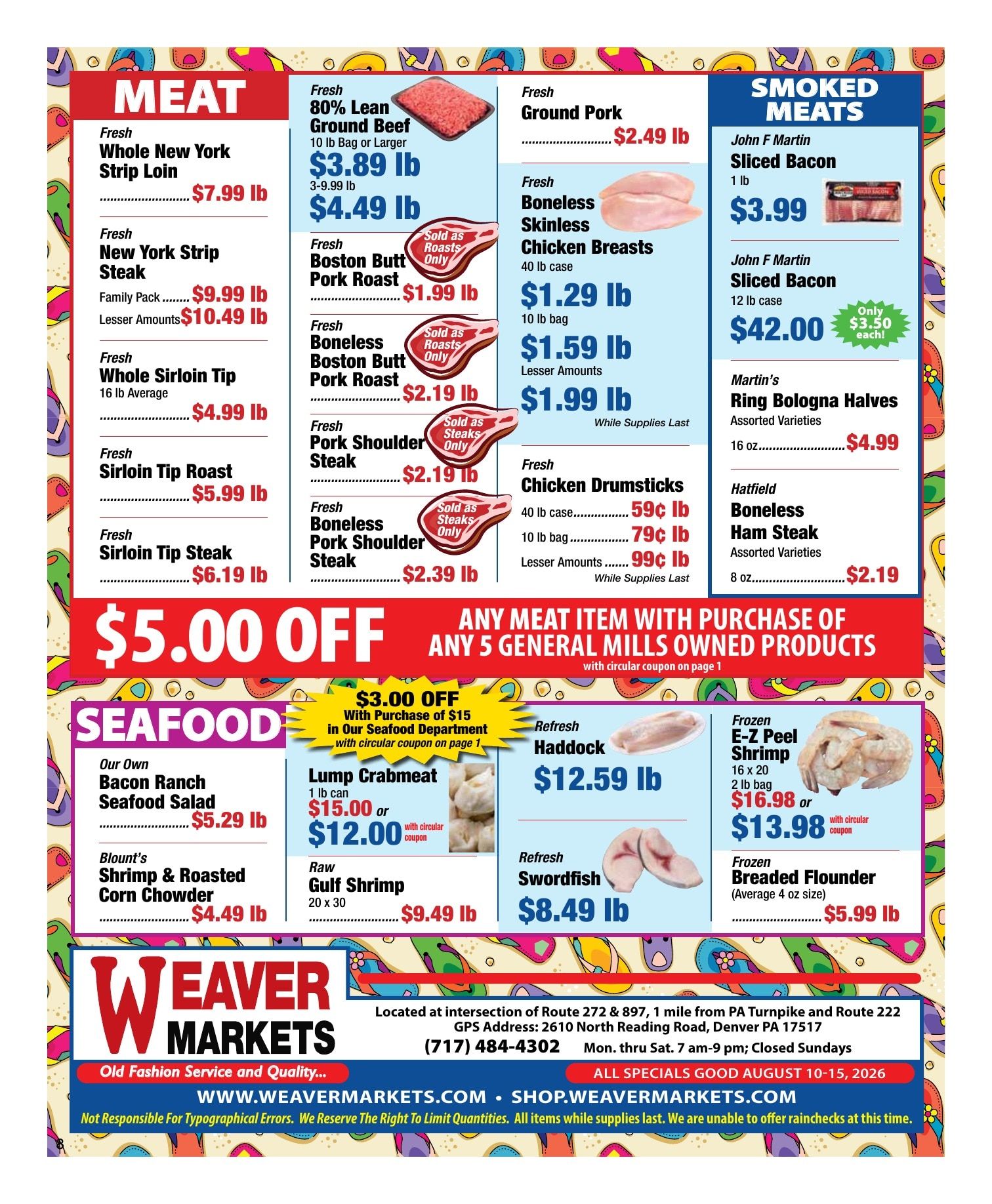 Weaver Markets Weekly Ad August 10 - 15, 2026