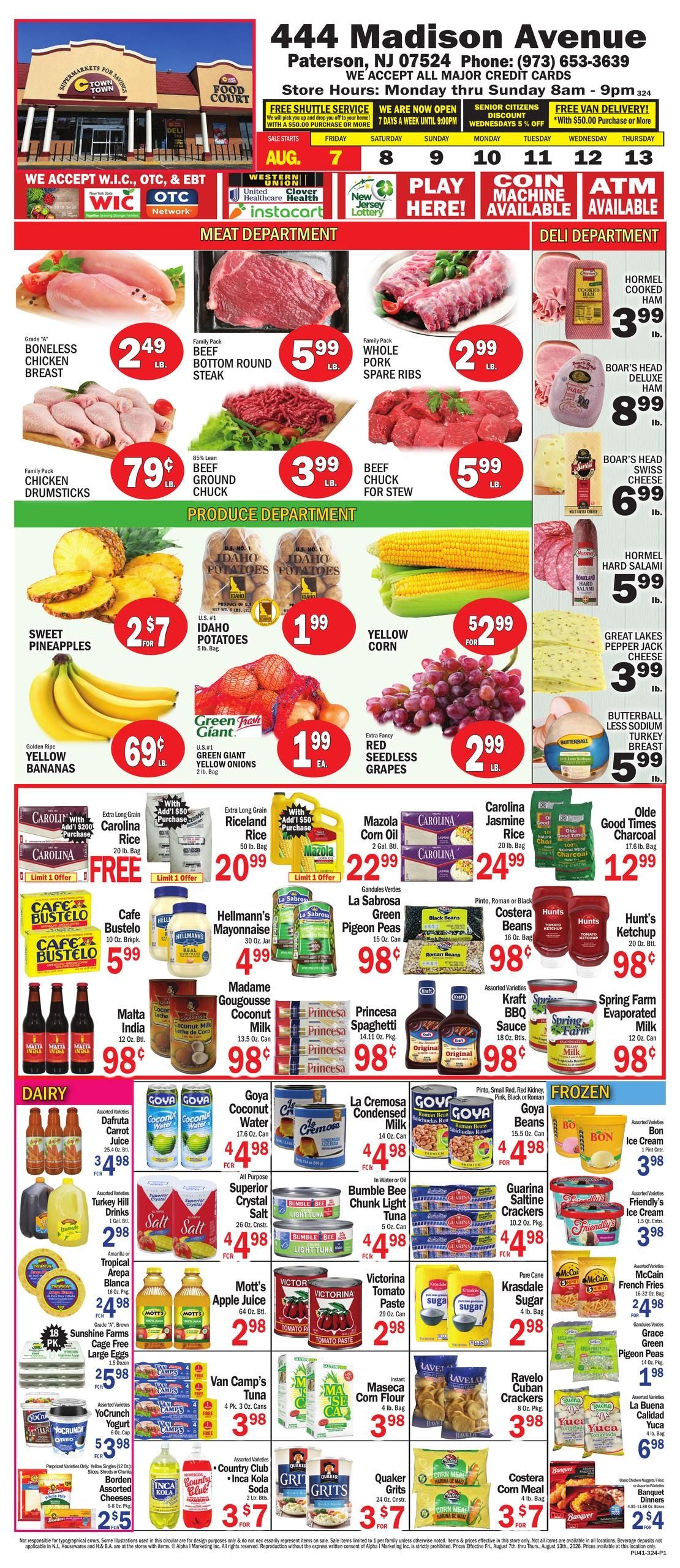 C Town (Midland Park–Hawthorne Area, NJ) Weekly Ad August 7 - 13, 2026