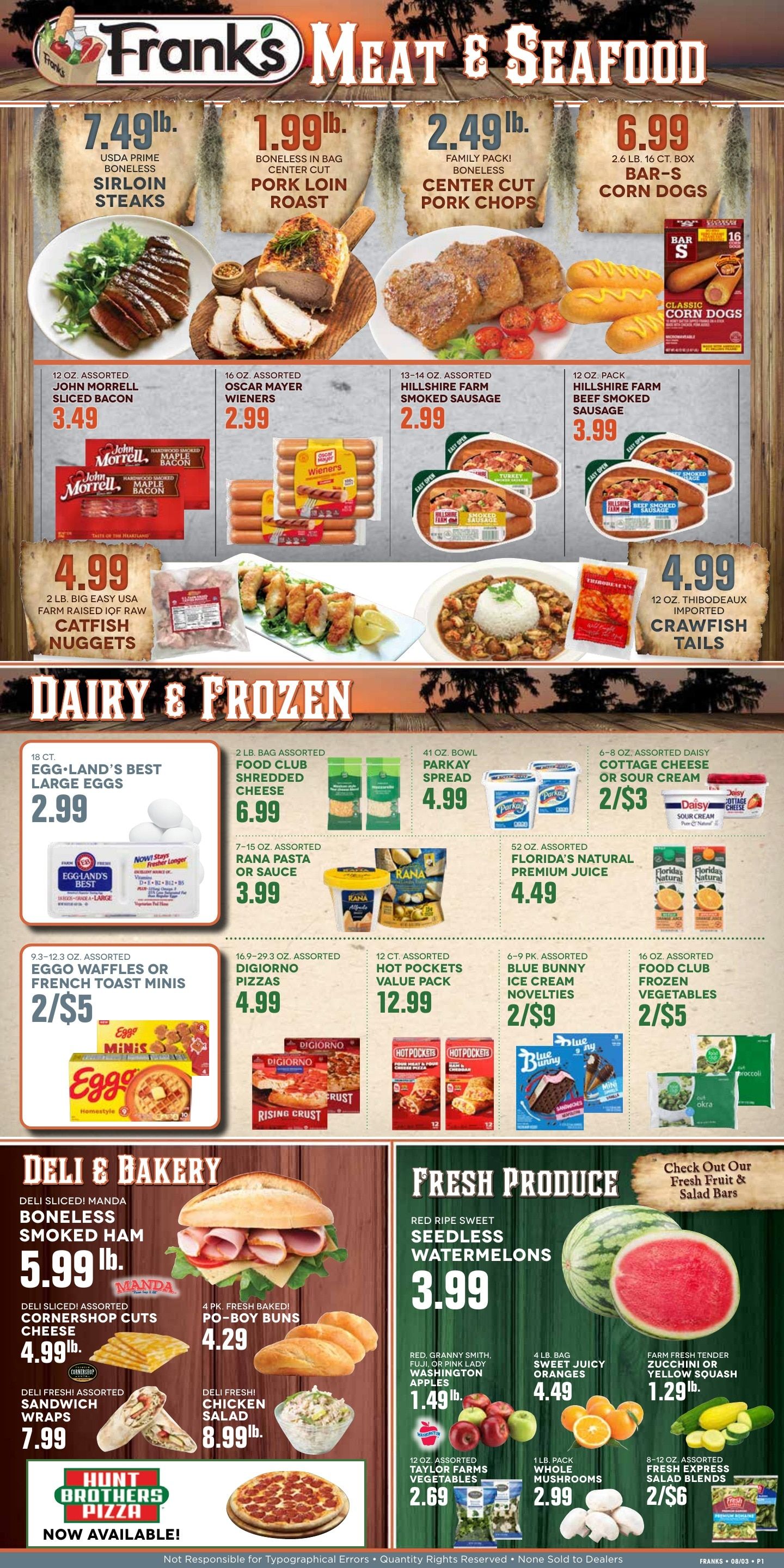Frank's Supermarket Weekly Ad August 6 - 12, 2026
