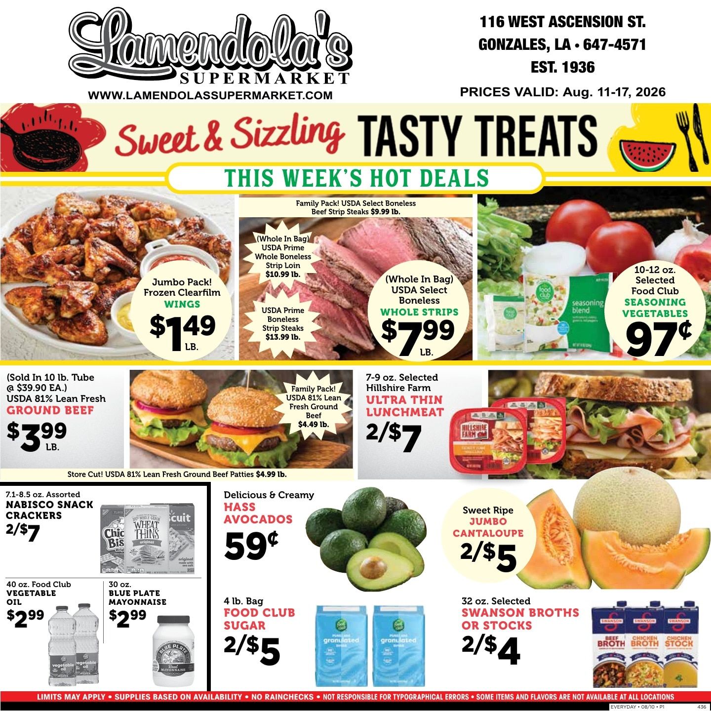 Lamendola's Supermarket Weekly Ad August 11 - 17, 2026