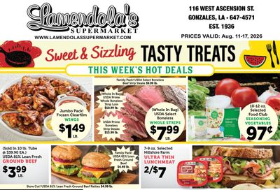 Lamendola's Supermarket Weekly Ad August 11 - 17, 2026