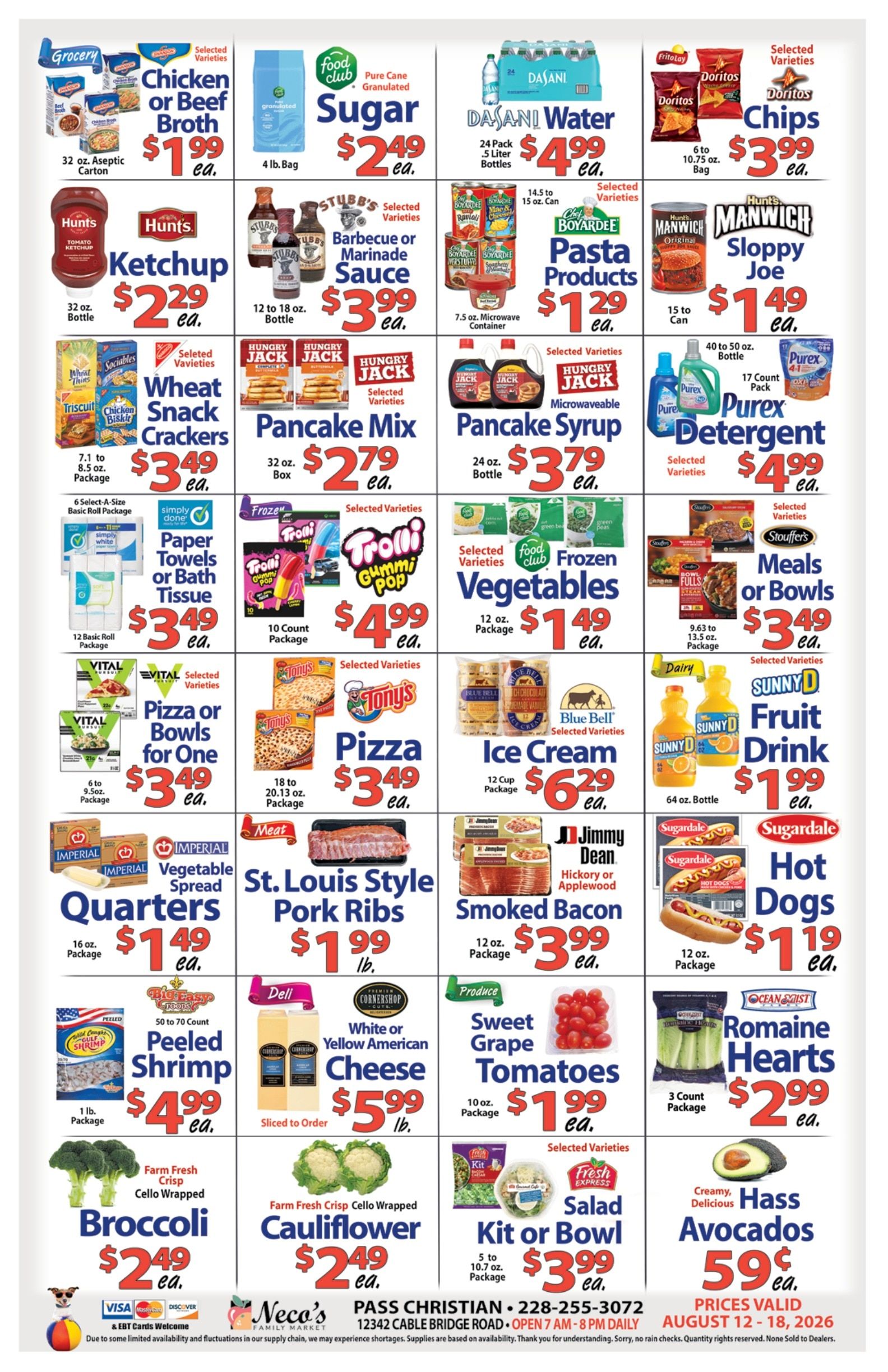 Neco's Family Market Weekly Ad August 12 - 18, 2026