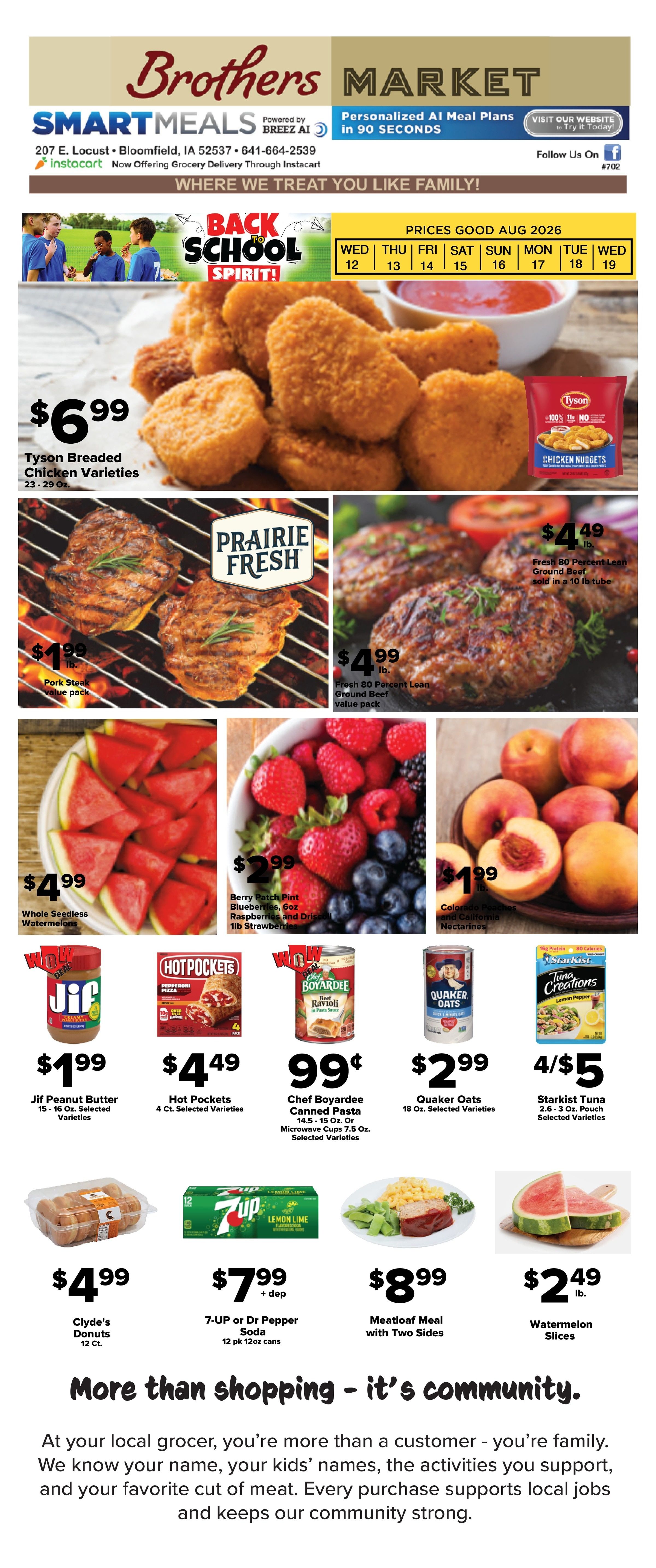 Brothers Market (Bloomfield, IA) Weekly Ad August 12 - 19, 2026