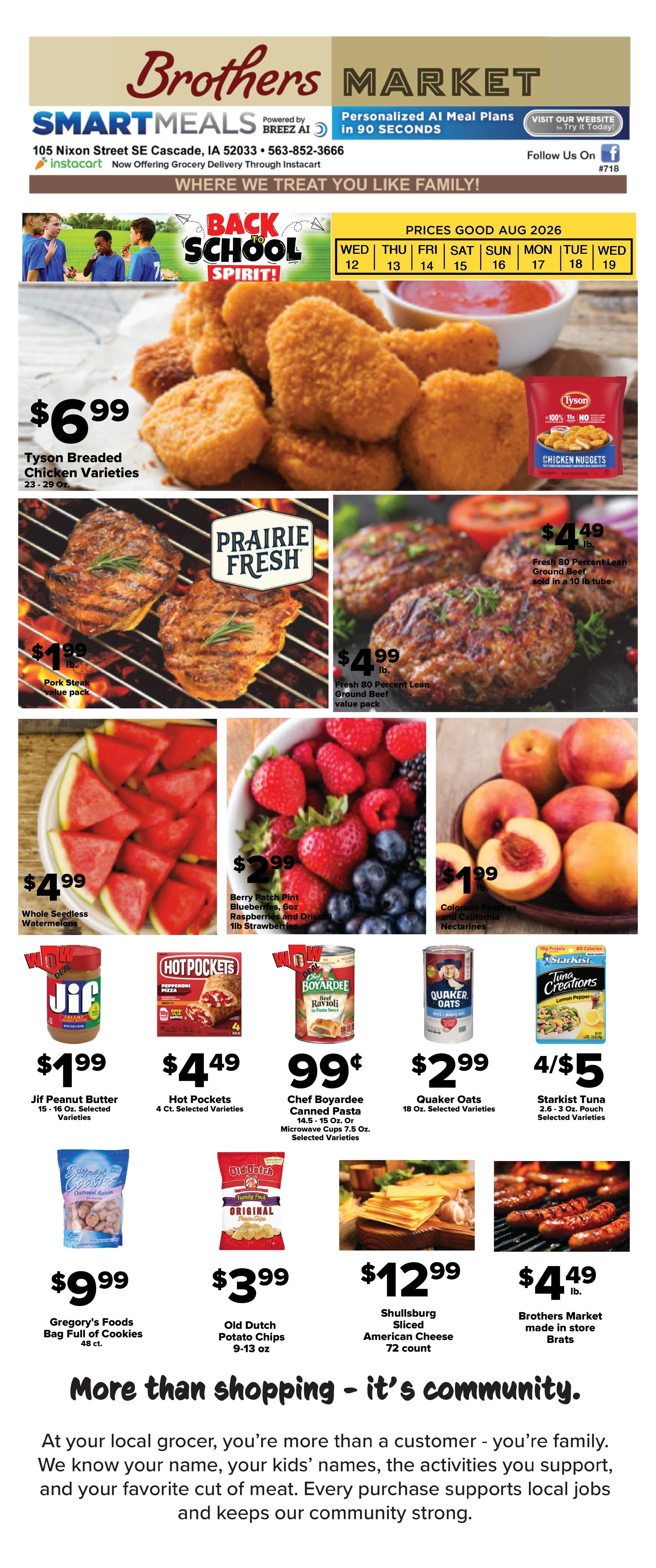 Brothers Market (Cascade, IA) Weekly Ad August 12 - 19, 2026