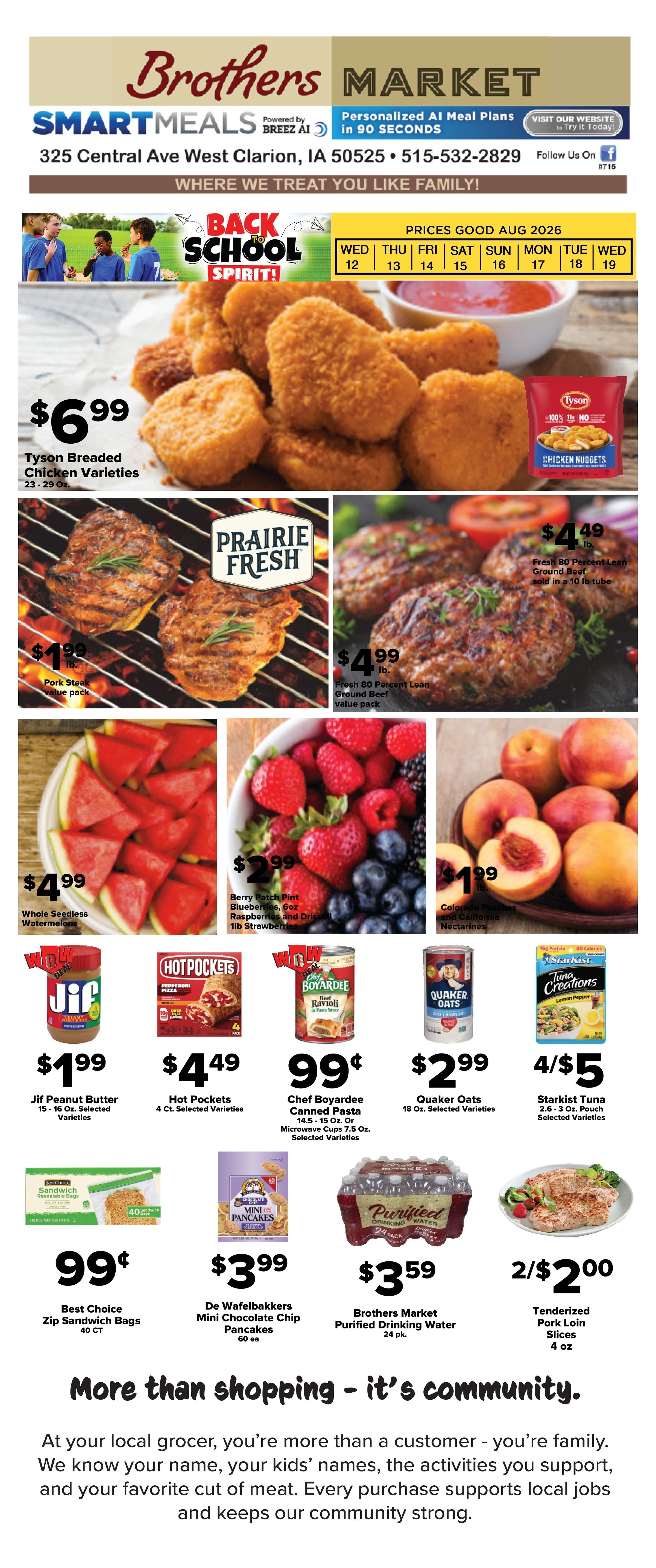 Brothers Market (Clarion, IA) Weekly Ad August 12 - 19, 2026