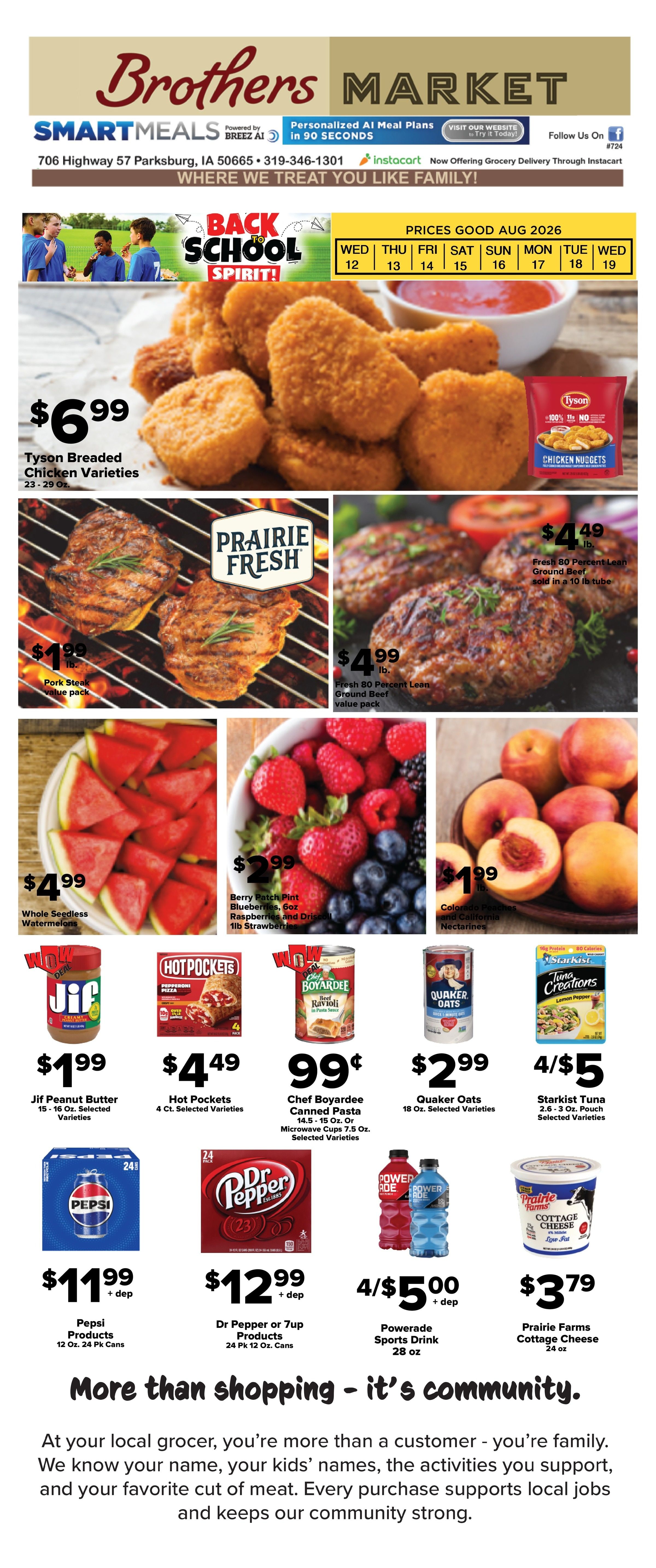 Brothers Market (Parkersburg, IA) Weekly Ad August 12 - 19, 2026