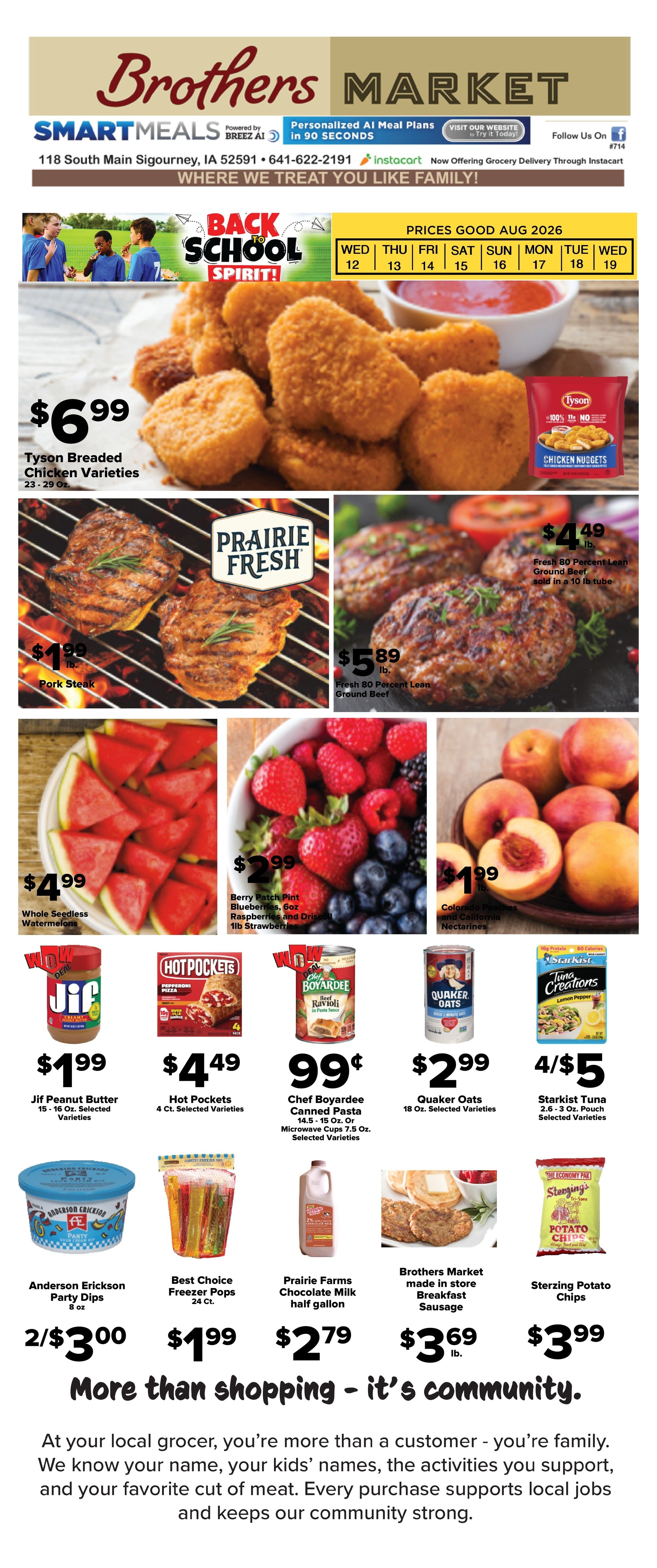 Brothers Market (Sigourney, IA) Weekly Ad August 12 - 19, 2026