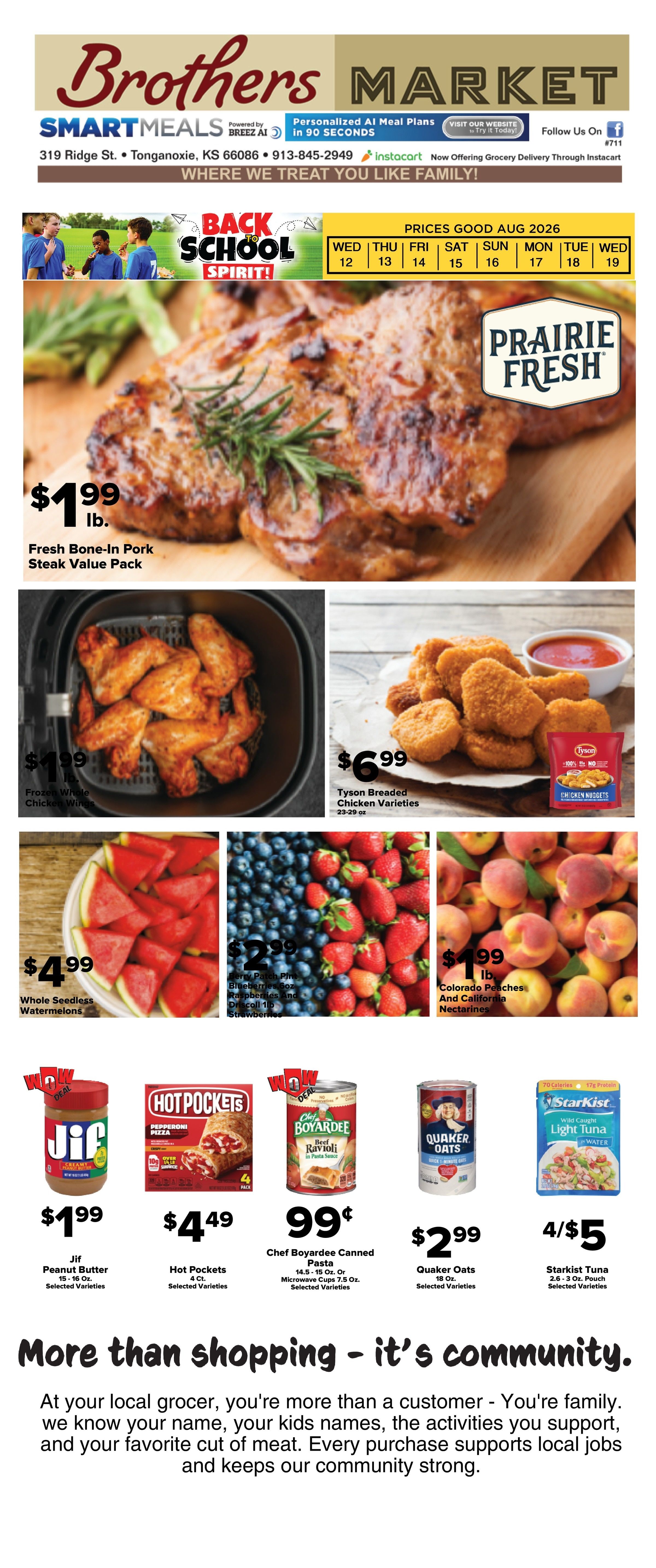 Brothers Market (Tonganoxie, KS) Weekly Ad August 12 - 19, 2026