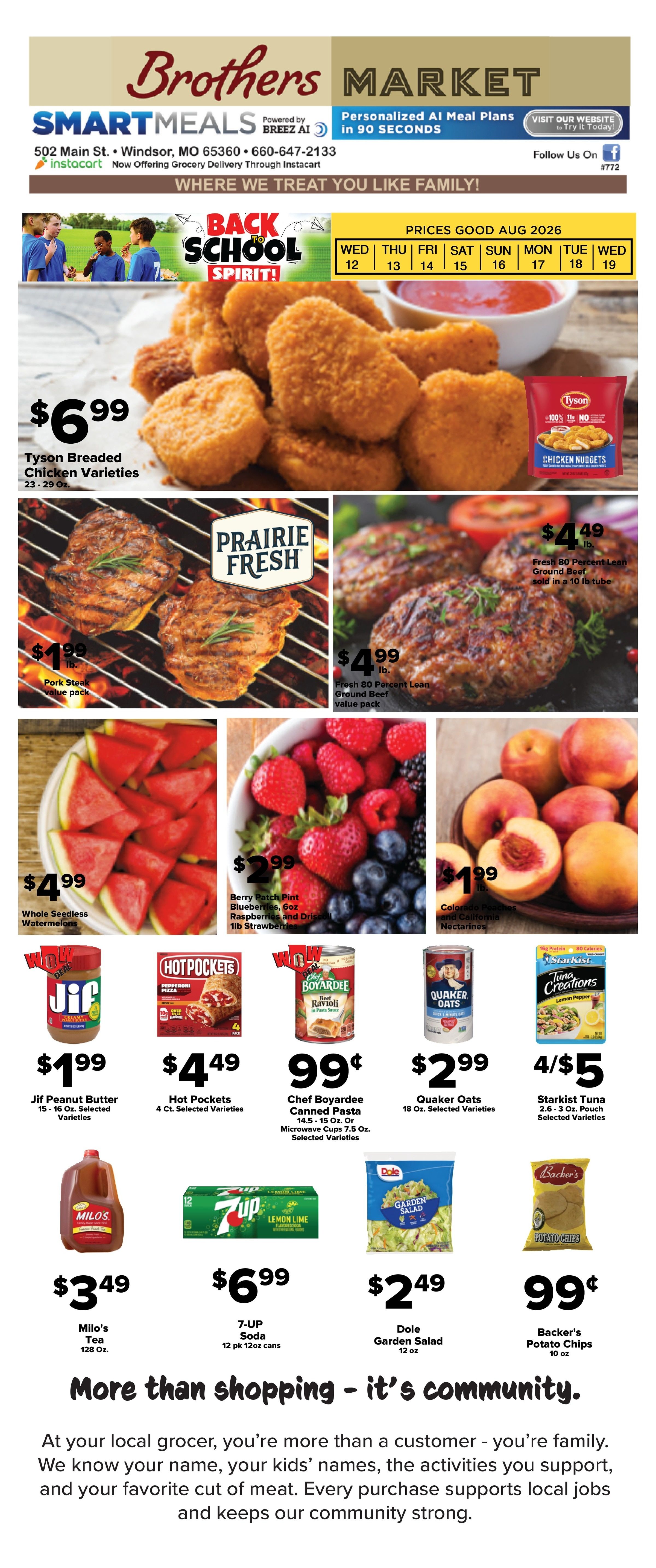 Brothers Market (Windsor, MO) Weekly Ad August 12 - 19, 2026
