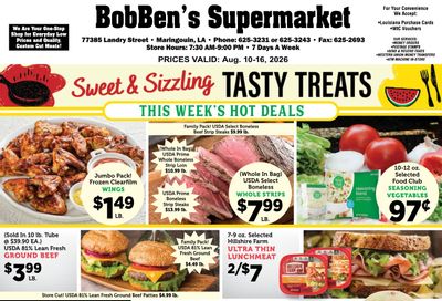 Bobben's Supermarket Weekly Ad August 10 - 16, 2026