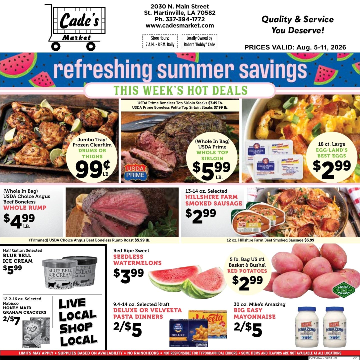 Cade's Market Weekly Ad August 5 - 11, 2026