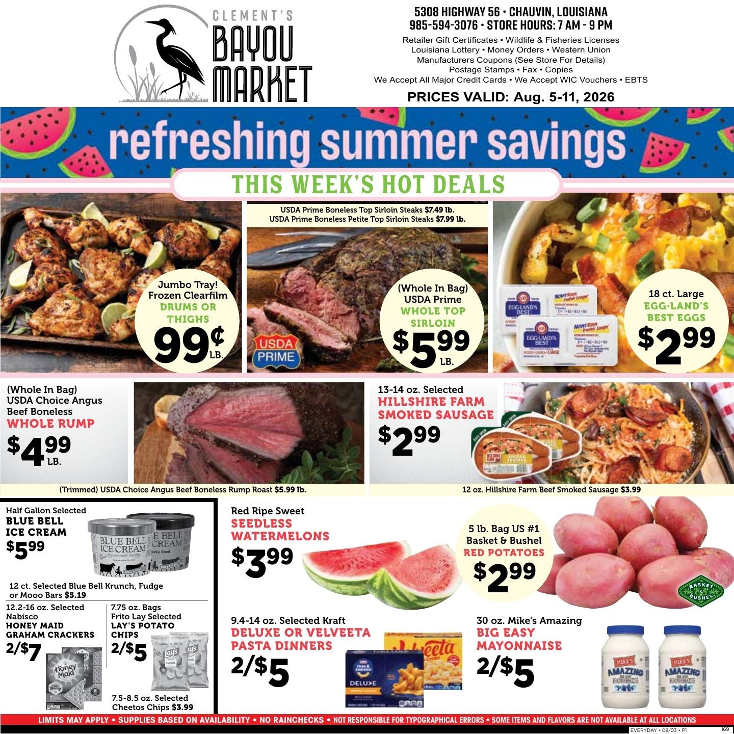 Clement's Bayou Market Weekly Ad August 5 - 11, 2026