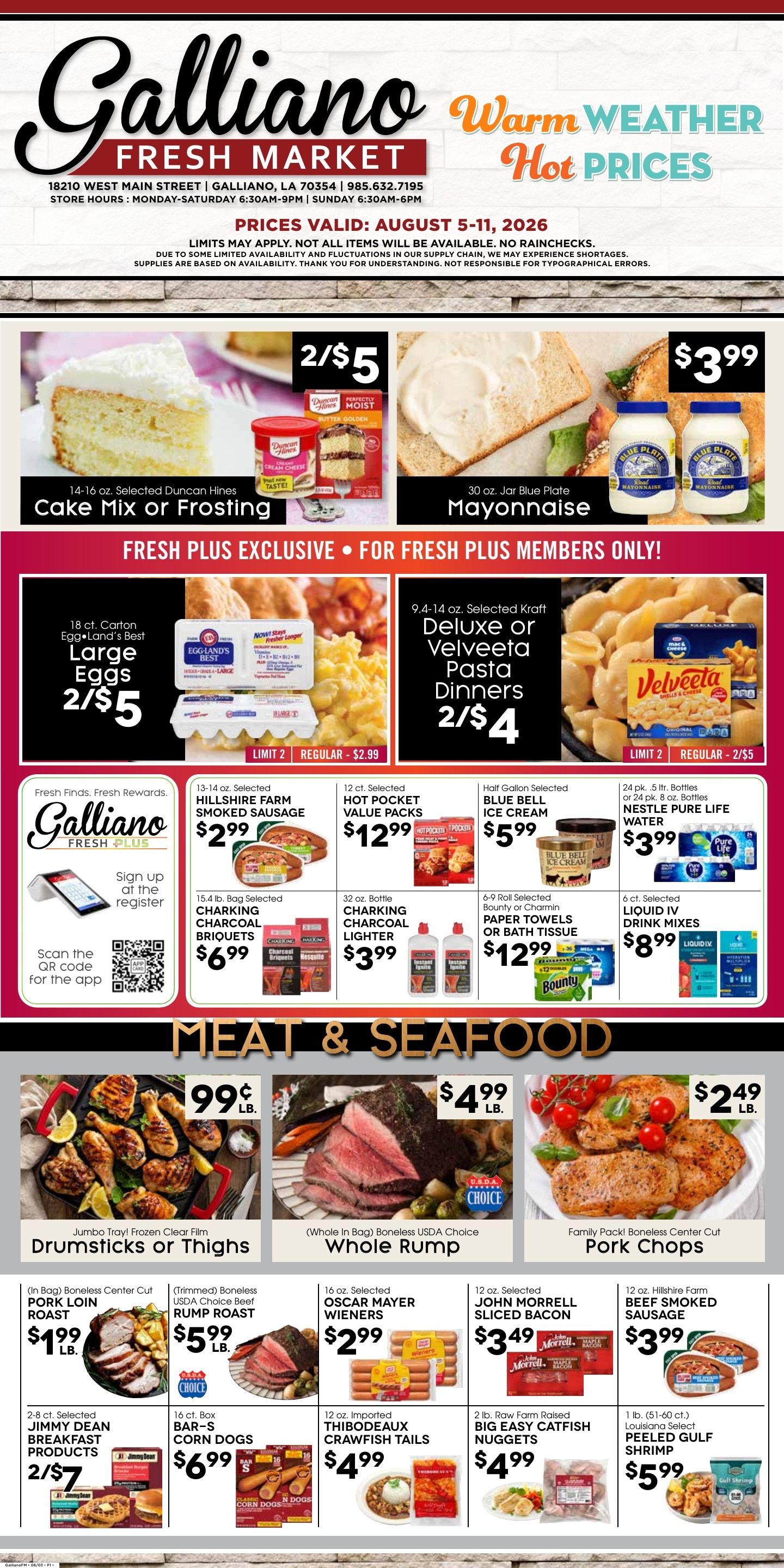 Galliano Fresh Market Weekly Ad August 5 - 11, 2026