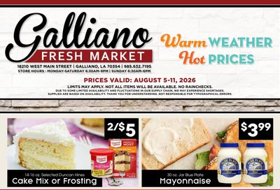 Galliano Fresh Market Weekly Ad August 5 - 11, 2026