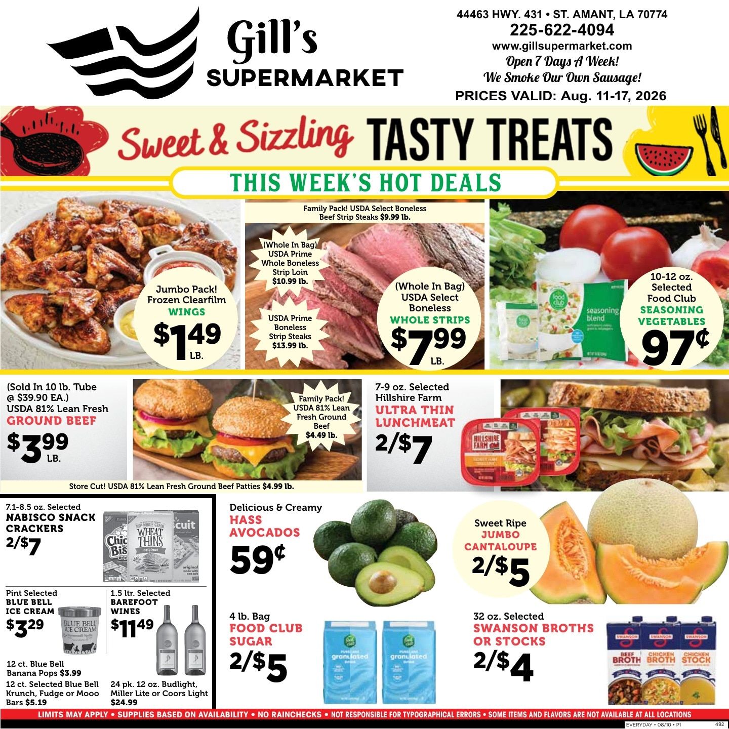 Gill's Supermarket Weekly Ad August 11 - 17, 2026