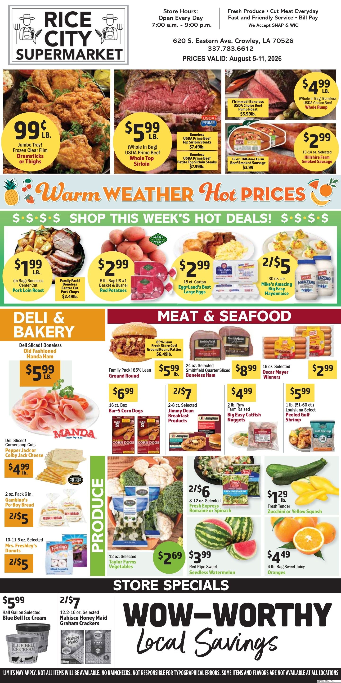 Rice City Supermarket Weekly Ad August 5 - 11, 2026