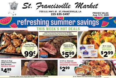 St. Francisville Market Weekly Ad August 5 - 11, 2026