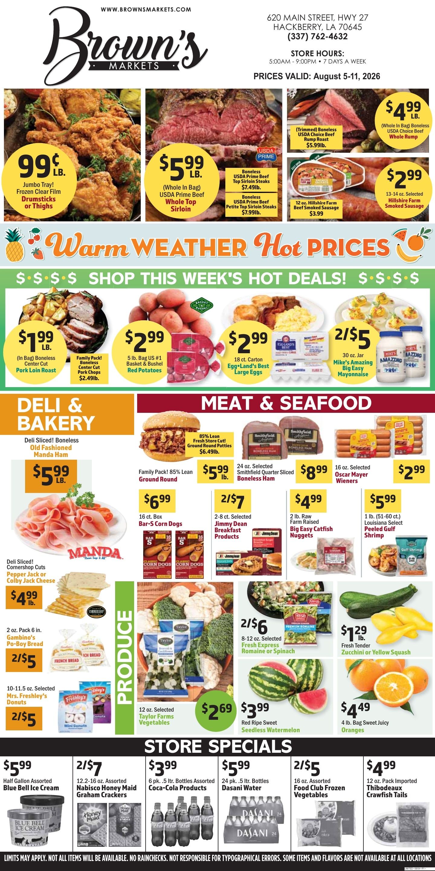 Brown's Food Center Weekly Ad August 5 - 11, 2026