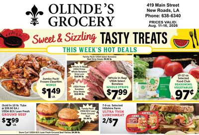 Olinde's Grocery Weekly Ad August 11 - 16, 2026