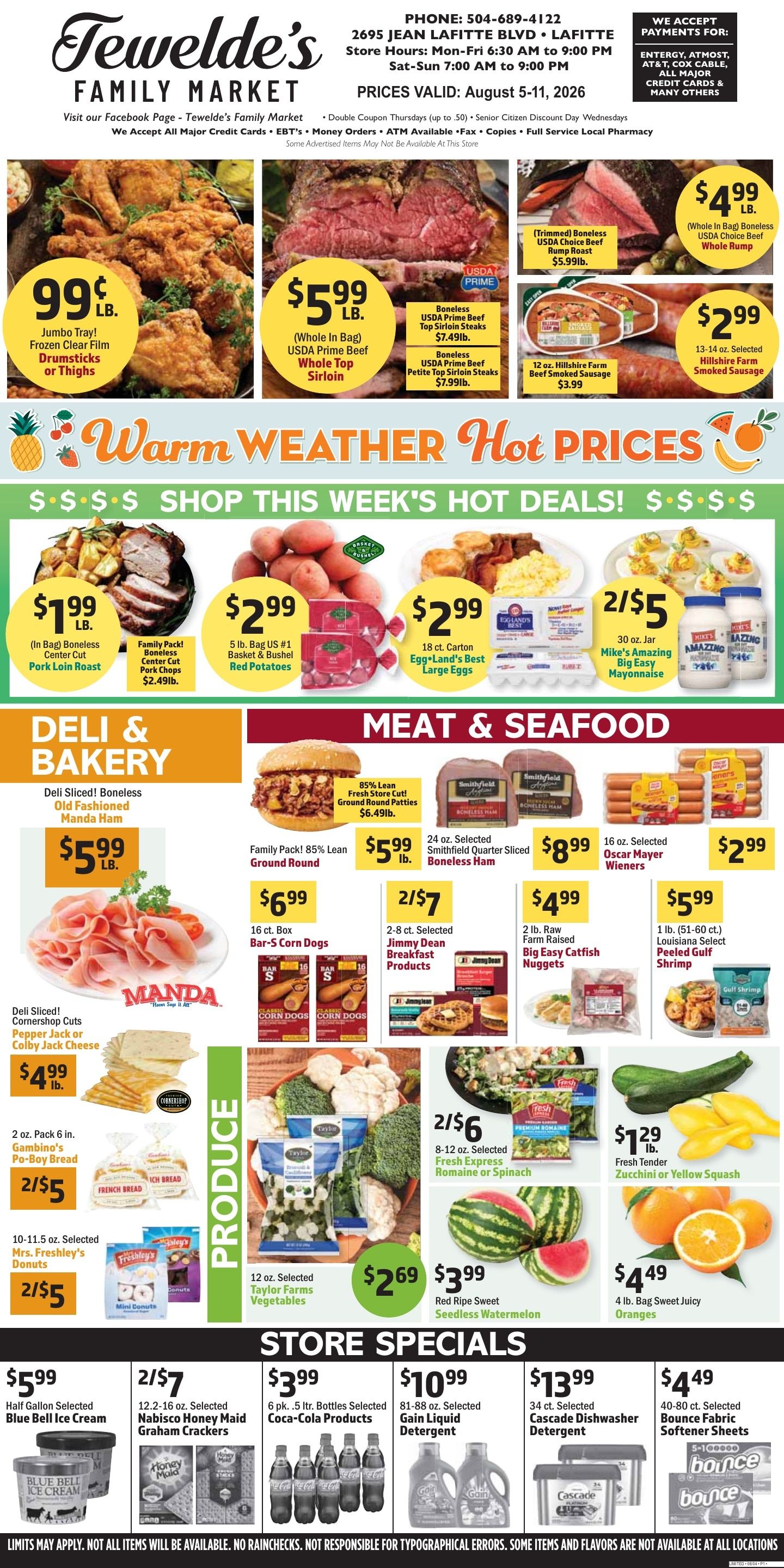 Tewelde's Family Market Weekly Ad August 5 - 11, 2026