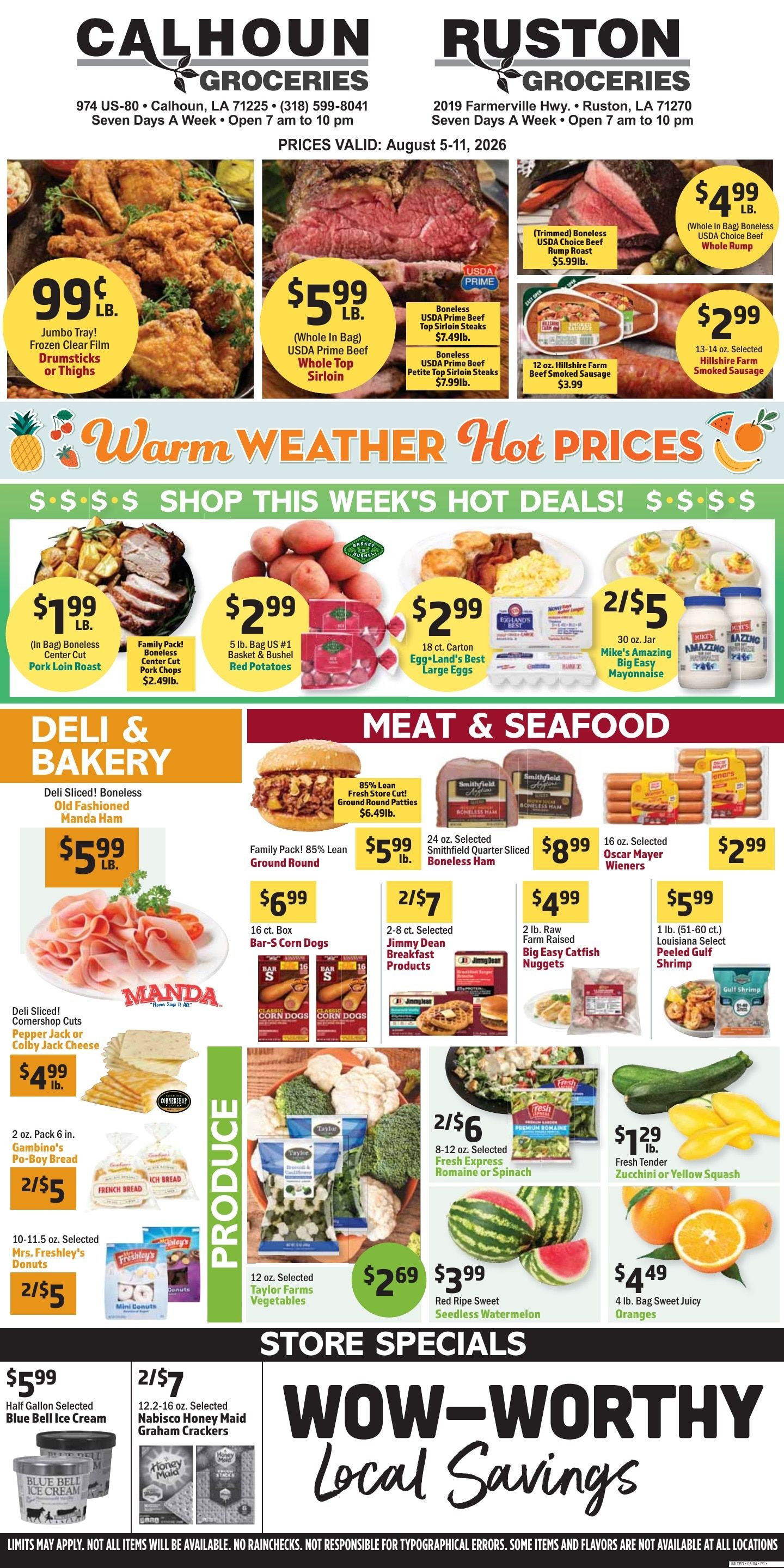 Calhoun Groceries Weekly Ad August 5 - 11, 2026