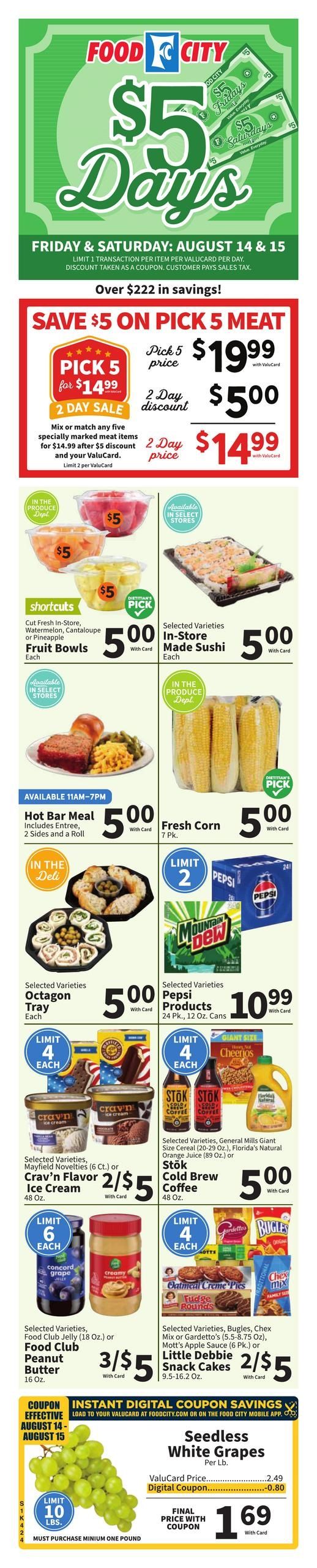 FoodCity (Andrews Area, NC) Weekly Ad August 12 - 18, 2026