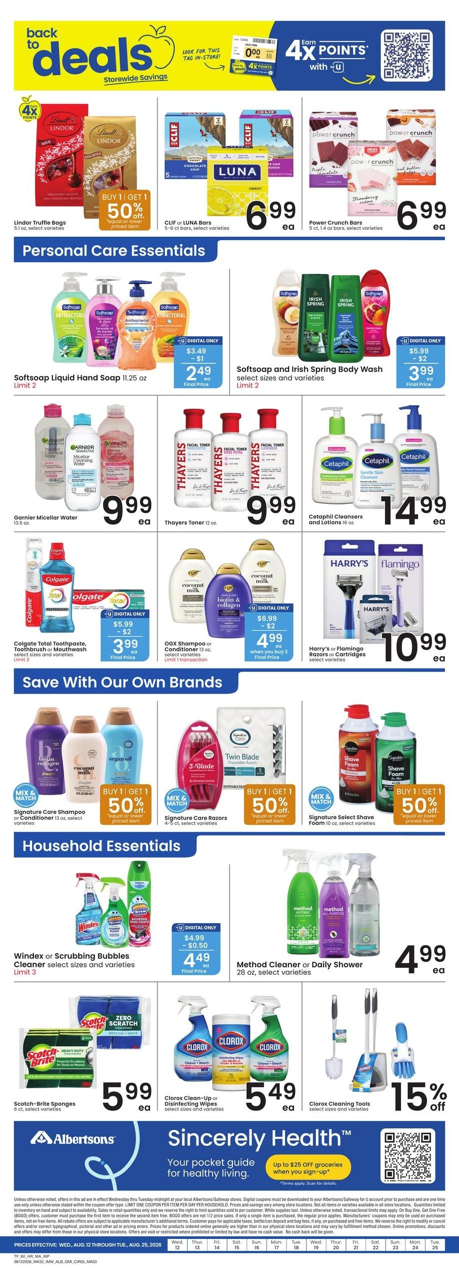 Albertsons (Wolf Point Area, MT) Bonus Online Savings Weekly Ad August 12 - 18, 2026