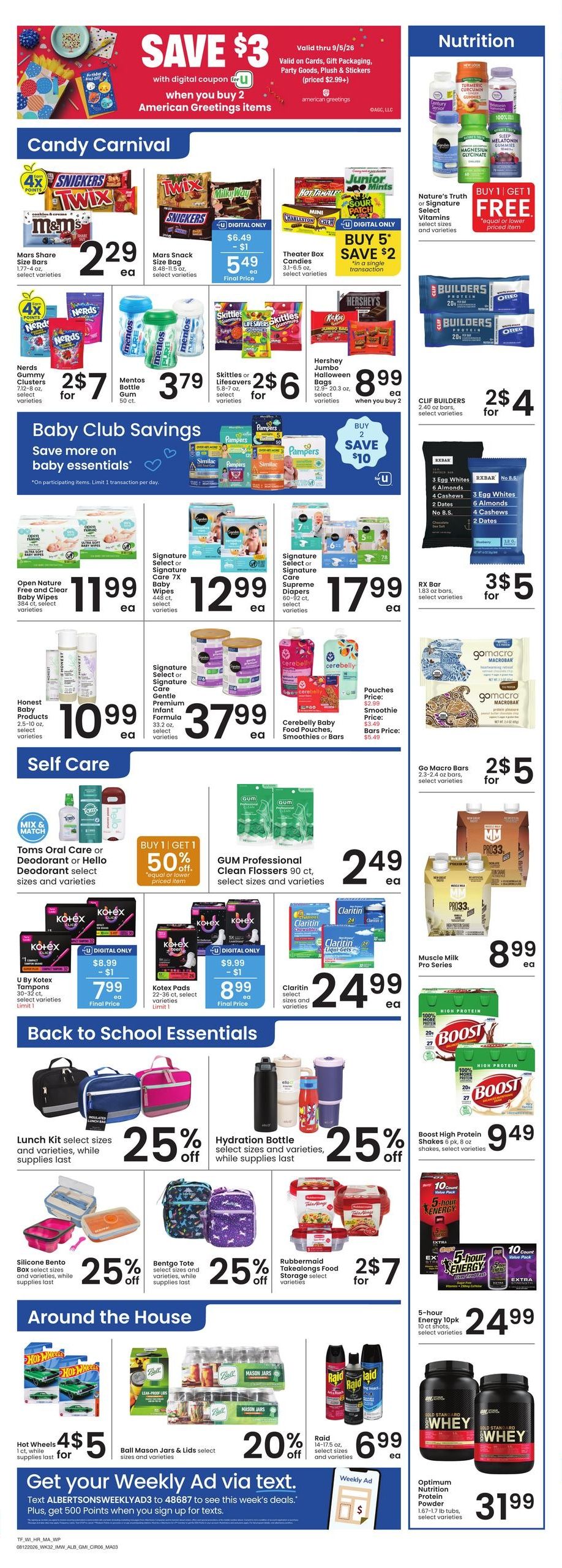 Albertsons (Wolf Point Area, MT) Bonus Online Savings Weekly Ad August 12 - 18, 2026