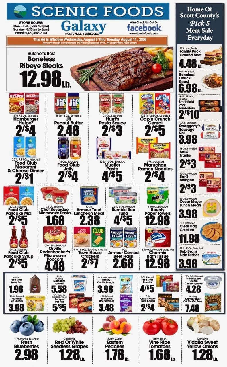Scenic Foods Weekly Ad August 5 - 11, 2026