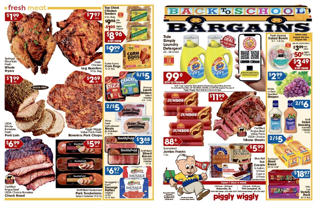 Piggly Wiggly West Alabama (Haleyville and Phil Campbell, AL) Weekly Ad August 5 - 11, 2026