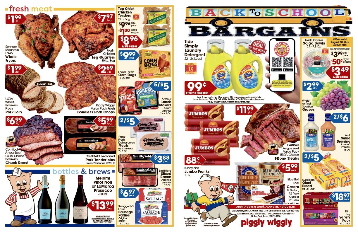 Piggly Wiggly West Alabama (Northport and Tuscaloosa, AL) Weekly Ad August 5 - 11, 2026