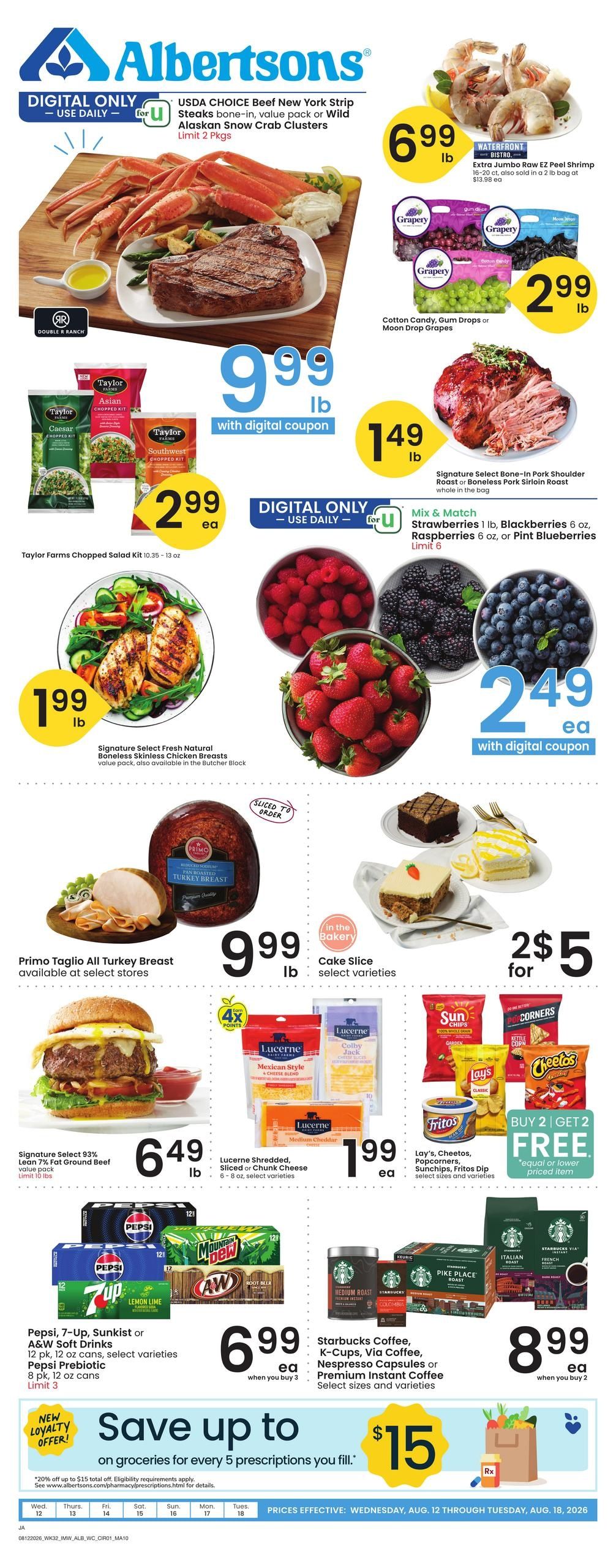 Albertsons (Jackson Area, WY) Bonus Online Savings Weekly Ad August 12 - 18, 2026