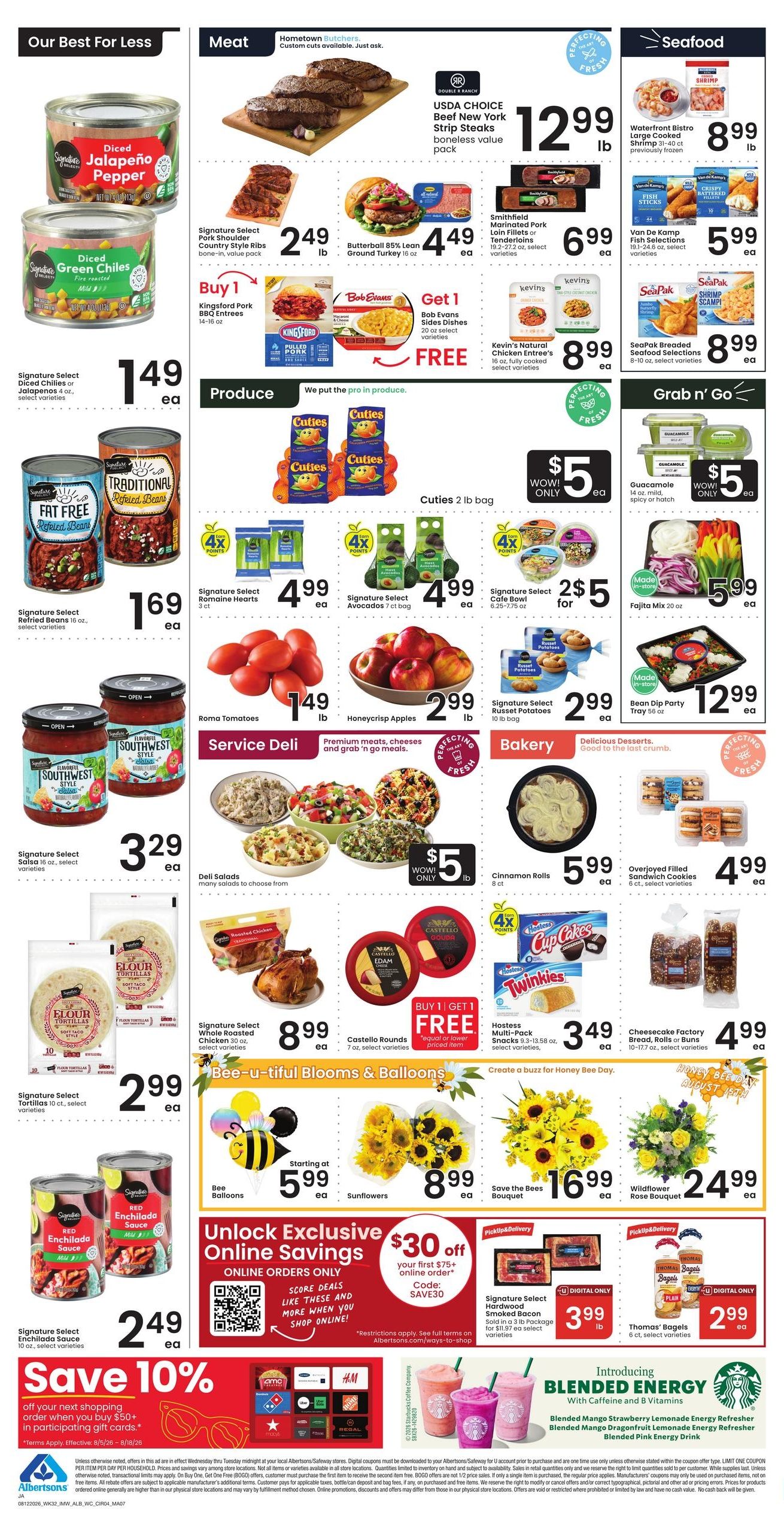 Albertsons (Jackson Area, WY) Bonus Online Savings Weekly Ad August 12 - 18, 2026