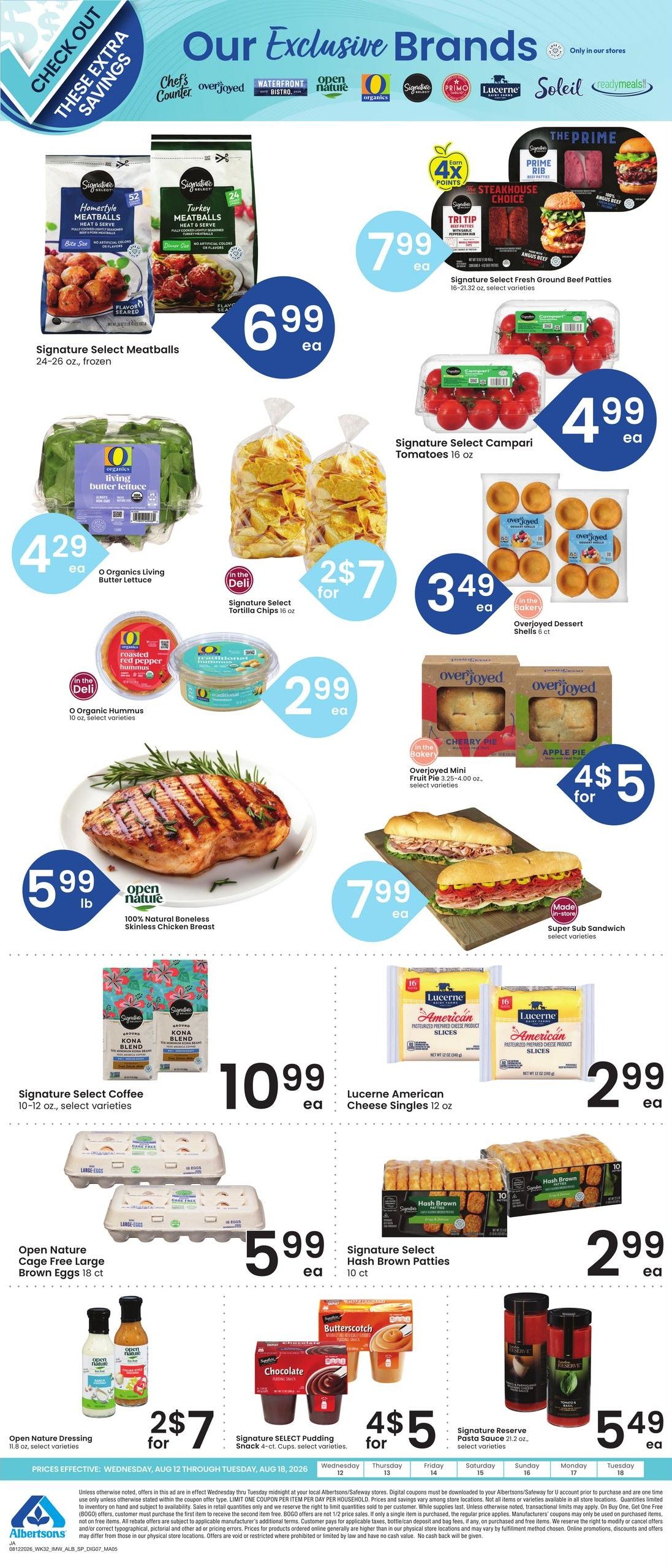 Albertsons (Jackson Area, WY) Bonus Online Savings Weekly Ad August 12 - 18, 2026