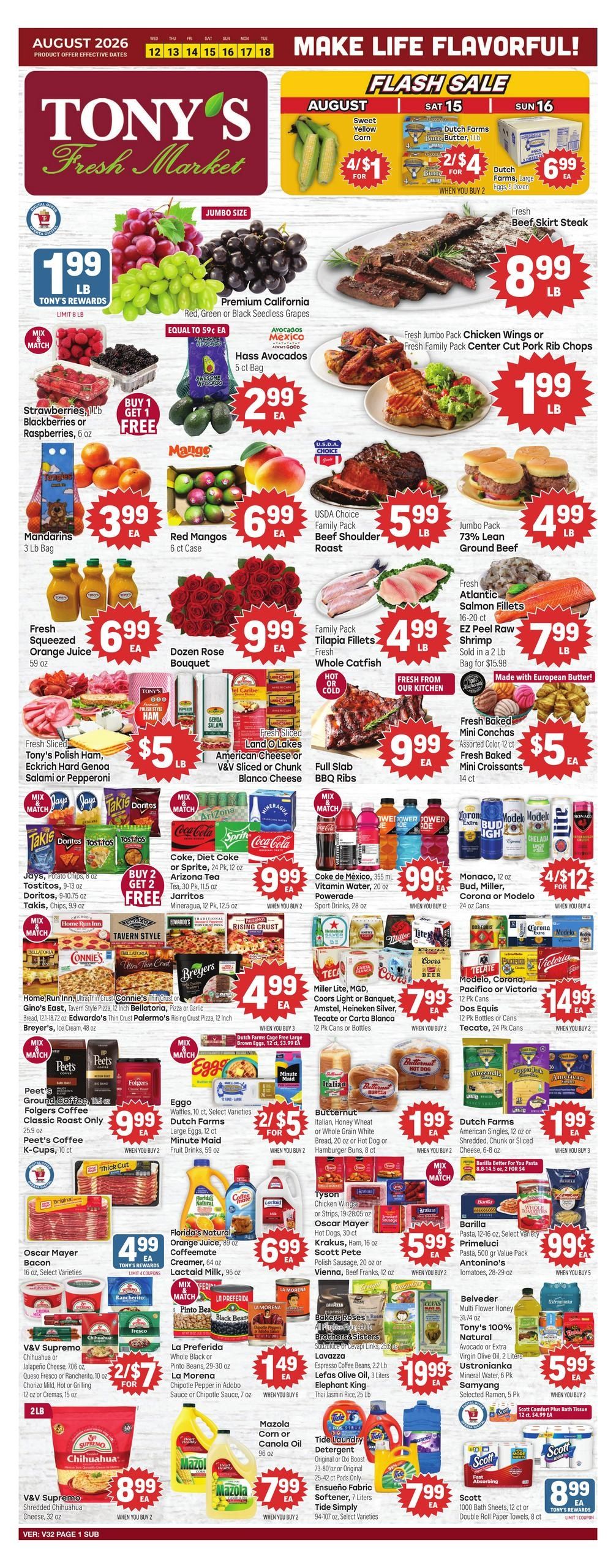 Tony's Fresh Market (Joliet–Plainfield Area, IL) Weekly Ad August 12 - 18, 2026